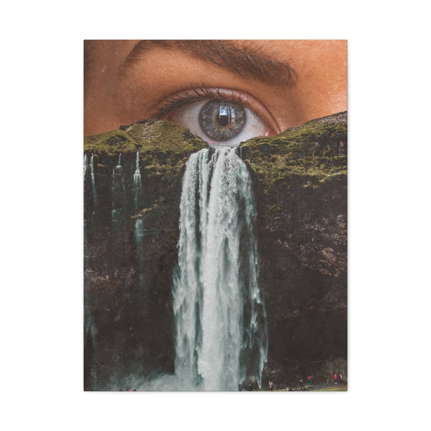 Eye Waterfall Abstract Painting Mixed Media Wall Art & Canvas Prints