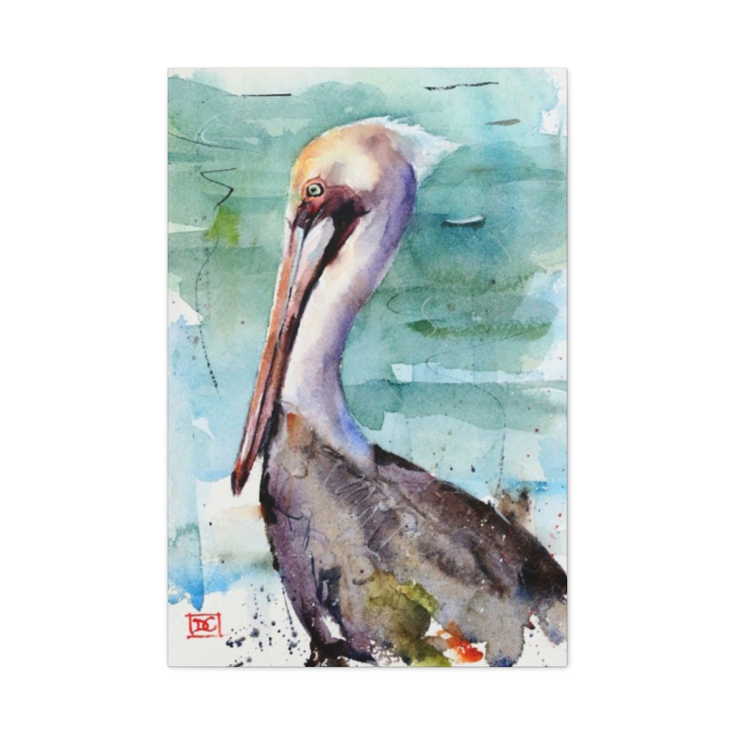 Pelican Colorful Water Painting Wall Art & Canvas Prints