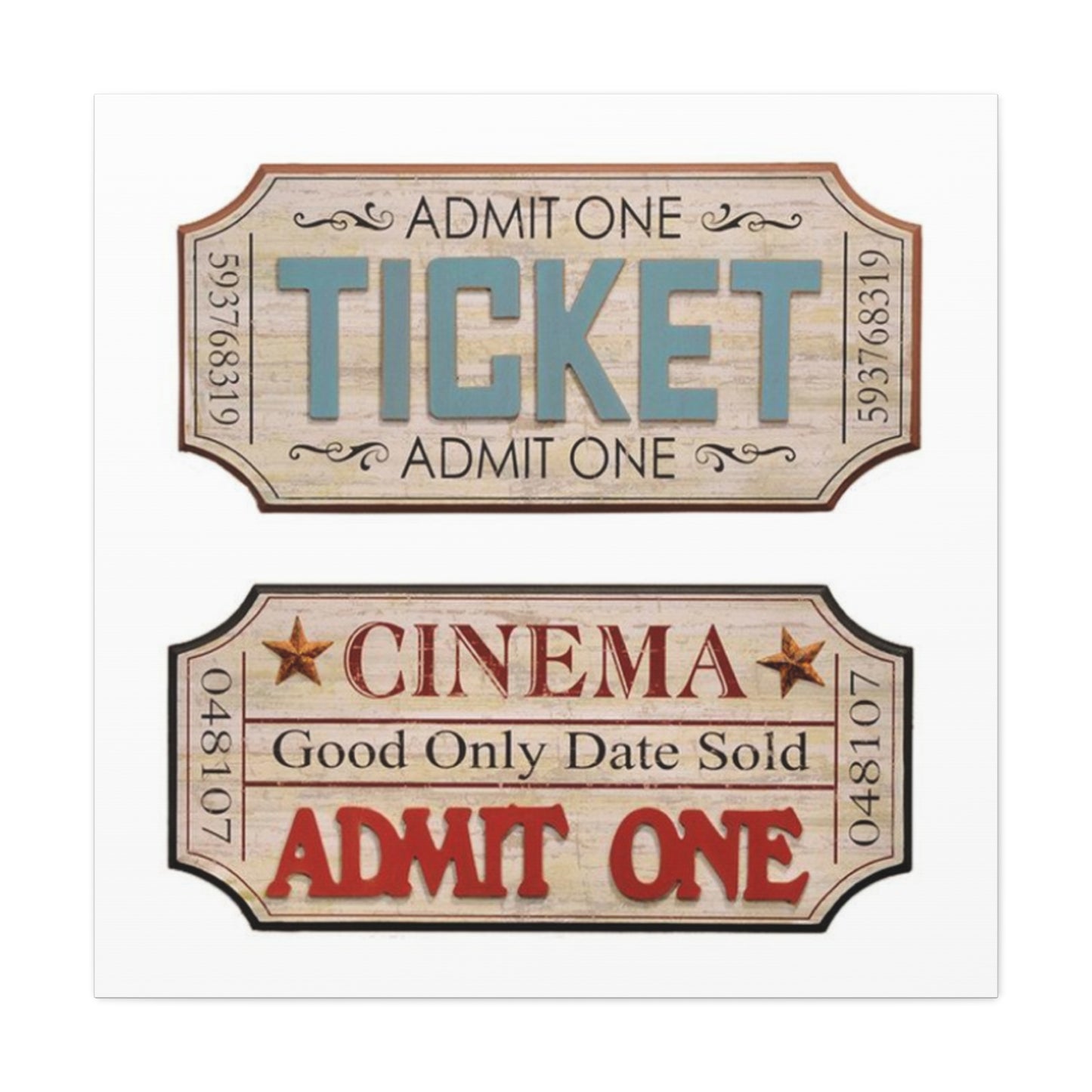 Admit One Cinema Wall Art & Canvas Prints