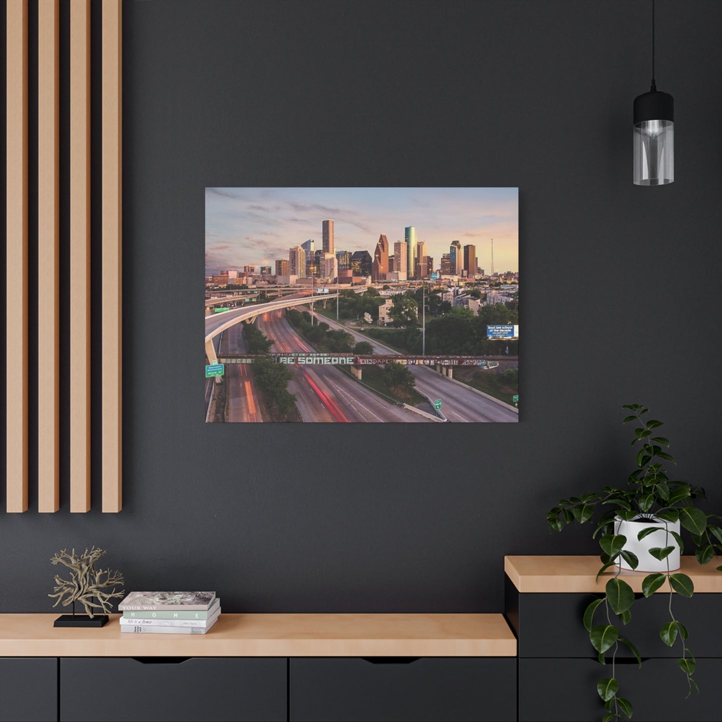 Highway In Houston Skyline Wall Art & Canvas Prints