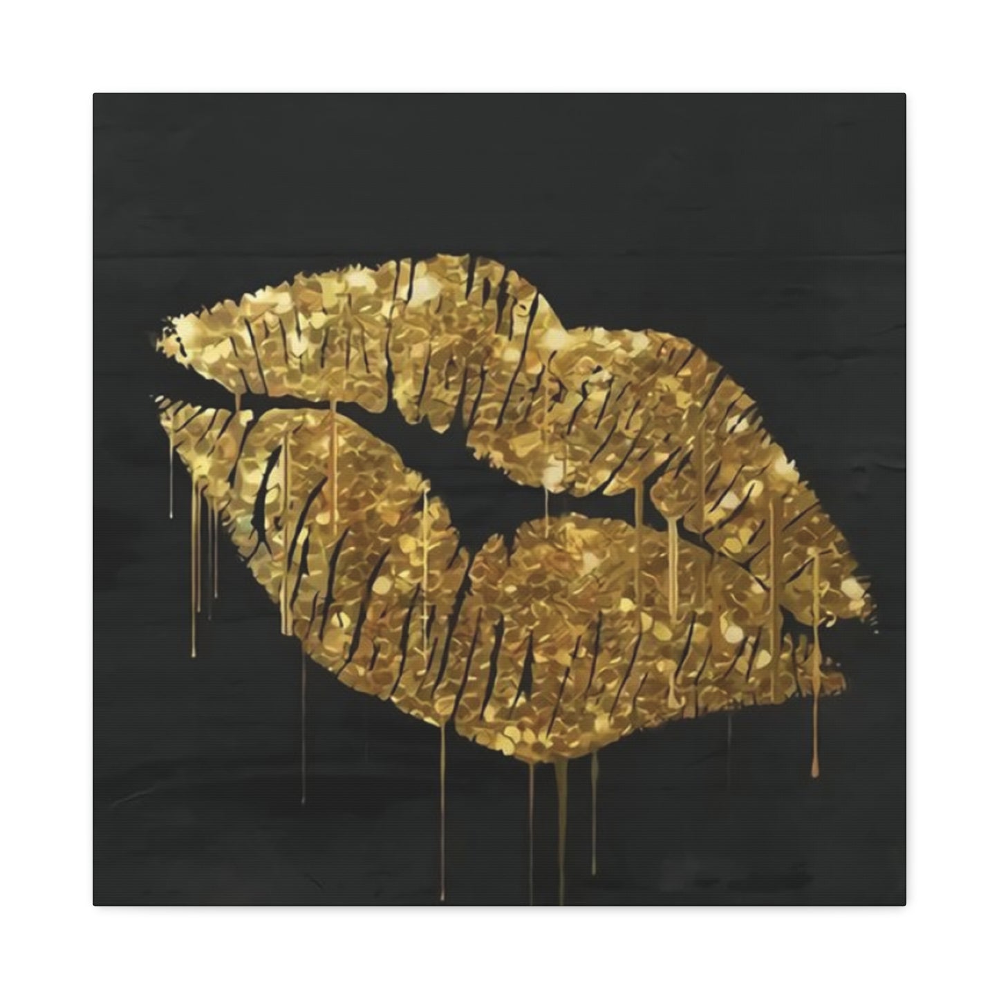 Golden Lips Wall Art & Canvas Prints