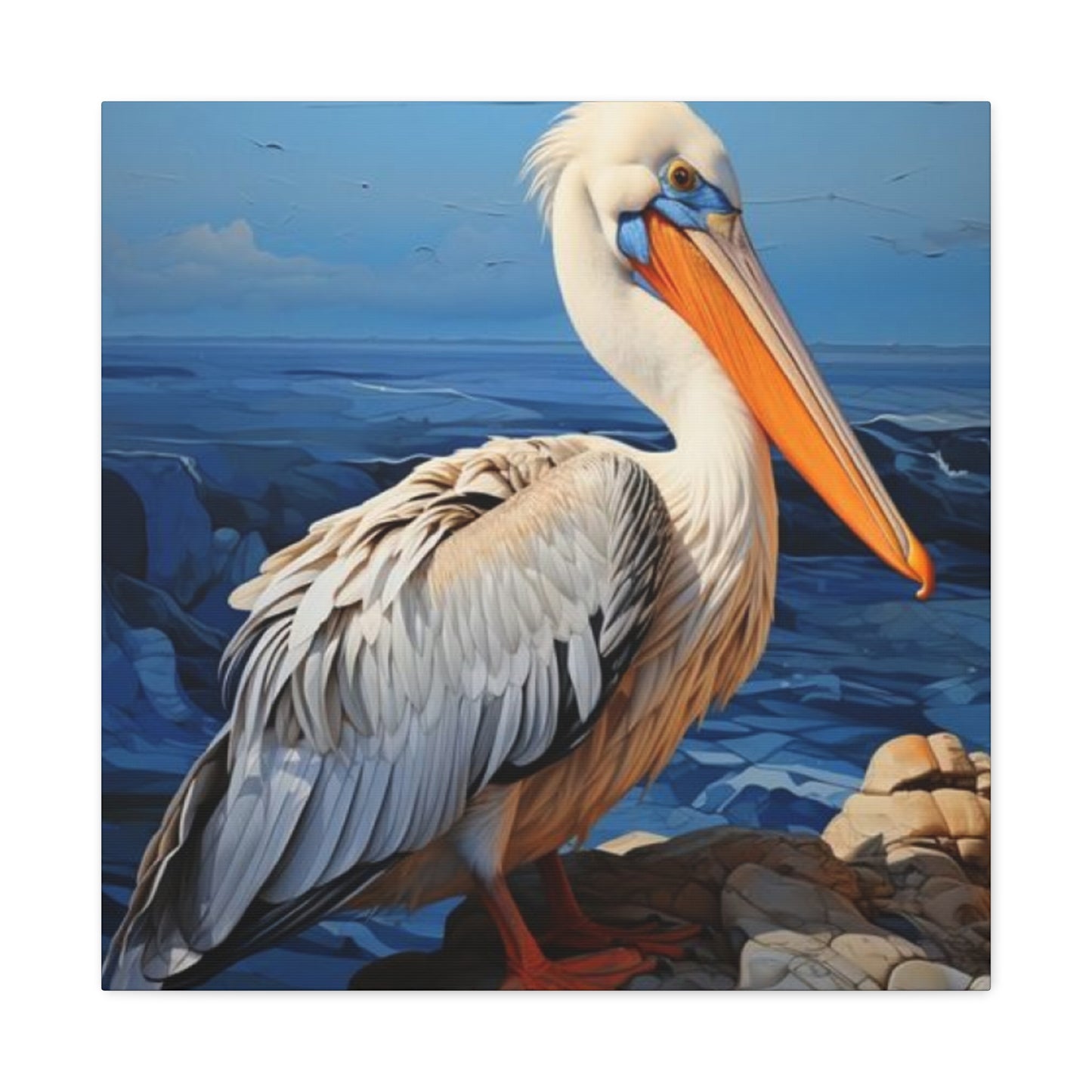 Small Pelican On Sea Shore Poster Wall Art & Canvas Prints