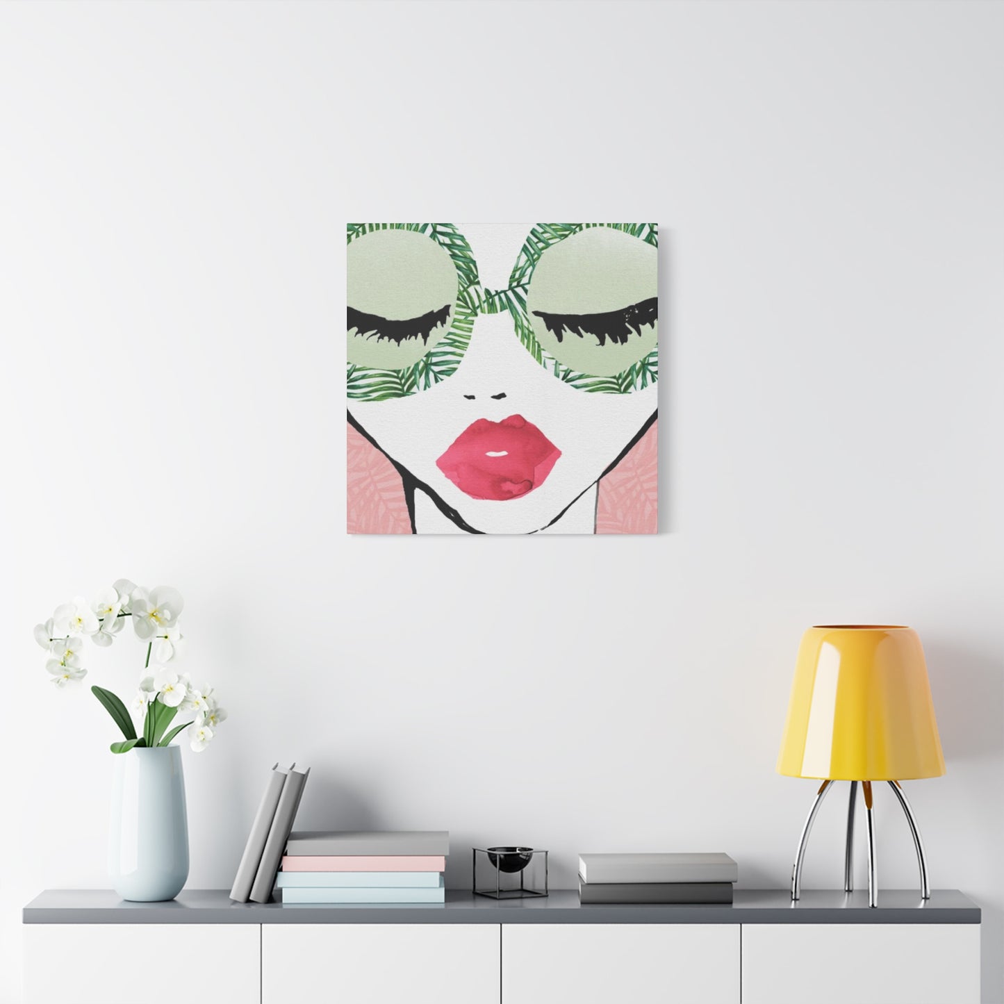 Pink Lips Model Painting Wall Art & Canvas Prints