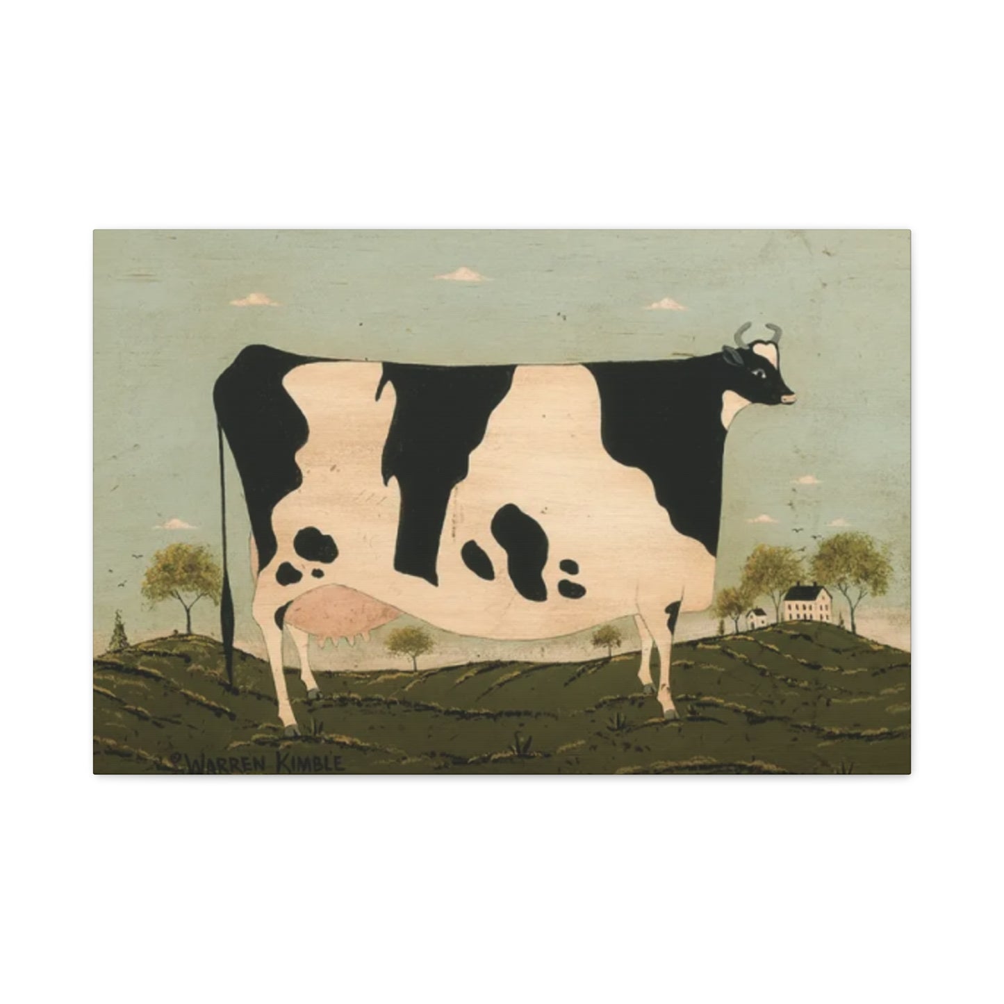 Black And White Cow Kimble Warren Wall Art & Canvas Prints