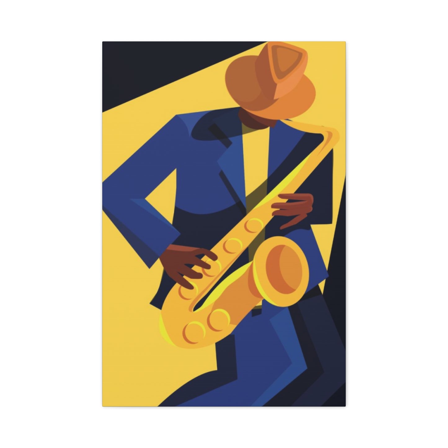 Artist With Saxophone Painting Jazz Wall Art & Canvas Prints