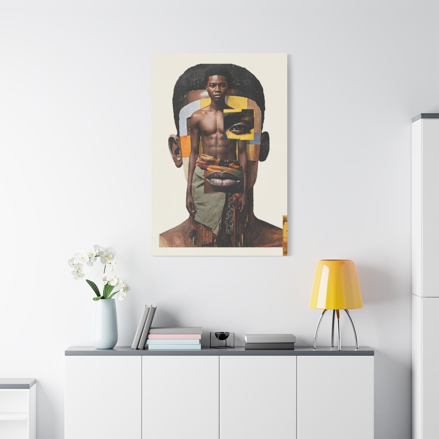 African Boy Mixed Media Wall Art & Canvas Prints