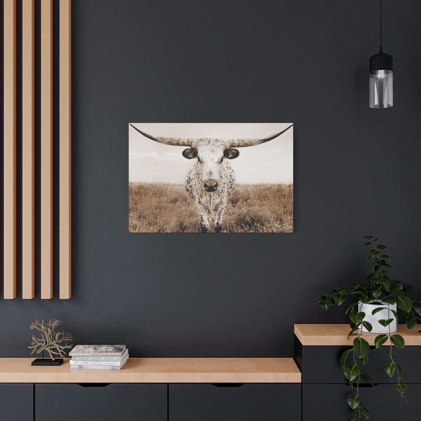 Straight Long Horn Wall Art & Canvas Prints