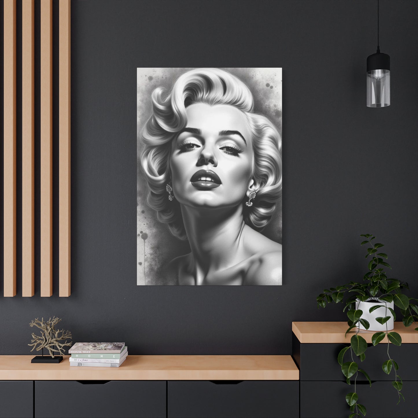 Monochrome Beautiful Marilyn Monroe Wall Art & Canvas Prints