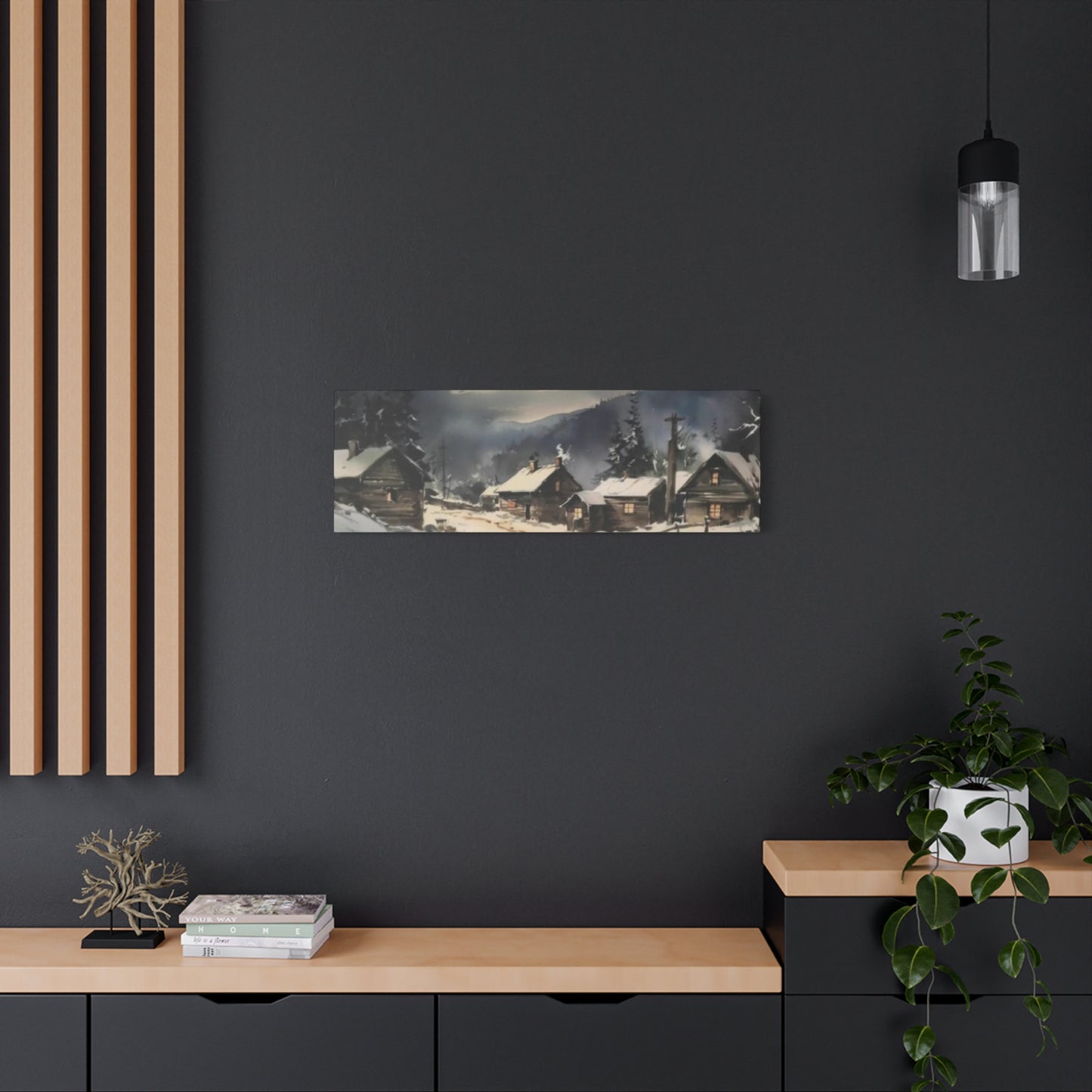 Hut In Snowy Mountain Panoramas Wall Art & Canvas Prints