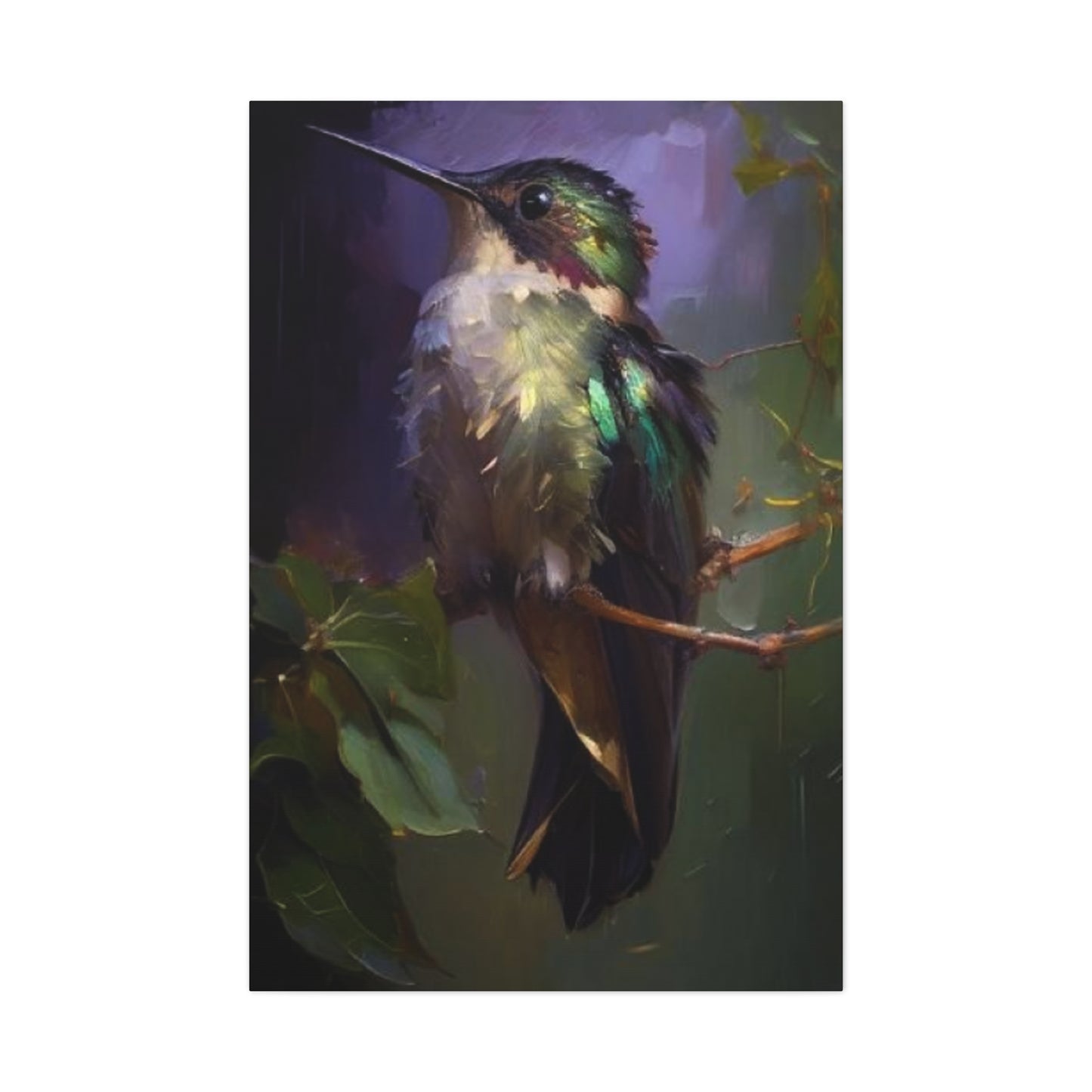 Humming Bird Closeup Painting Wall Art & Canvas Prints