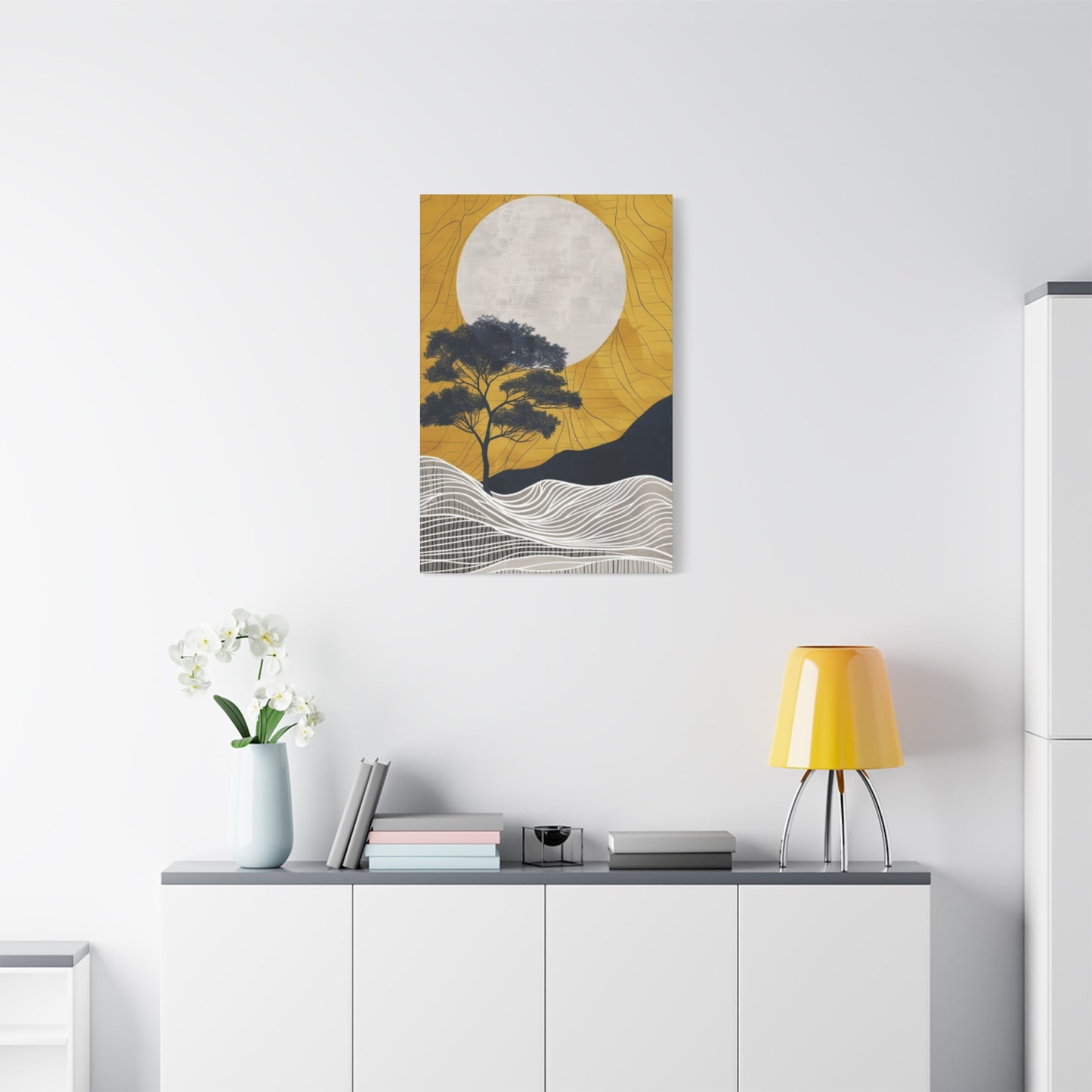 Moon And Tree Modernism Wall Art & Canvas Prints