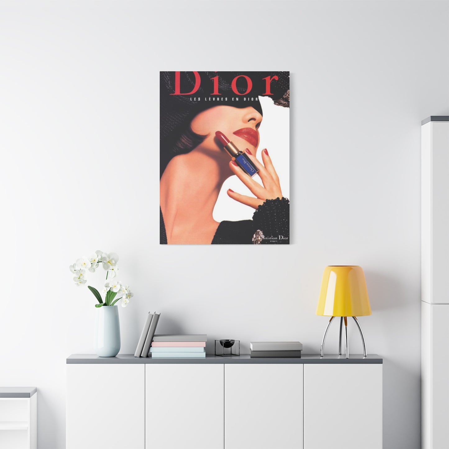 Dior Red Lips Painting Wall Art & Canvas Prints