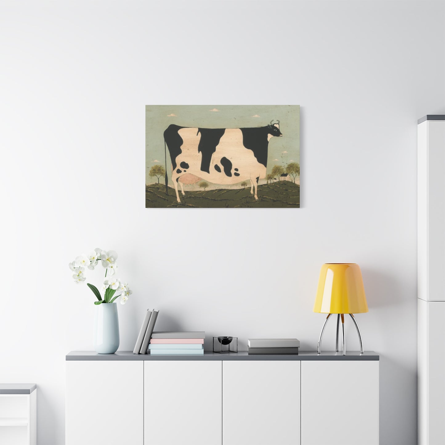 Black And White Cow Kimble Warren Wall Art & Canvas Prints