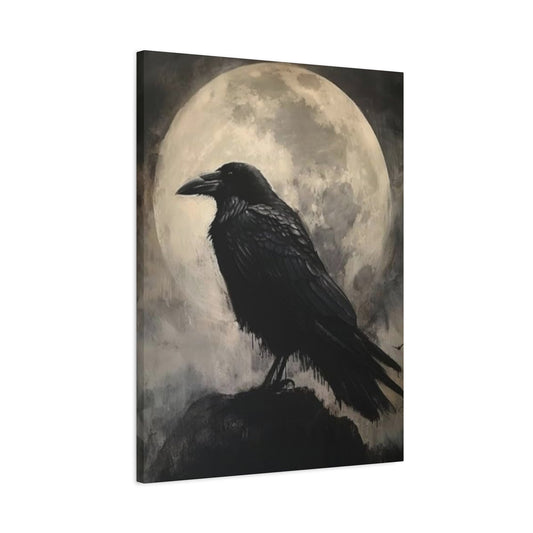 Full Moon Crow Painting Wall Art & Canvas Prints