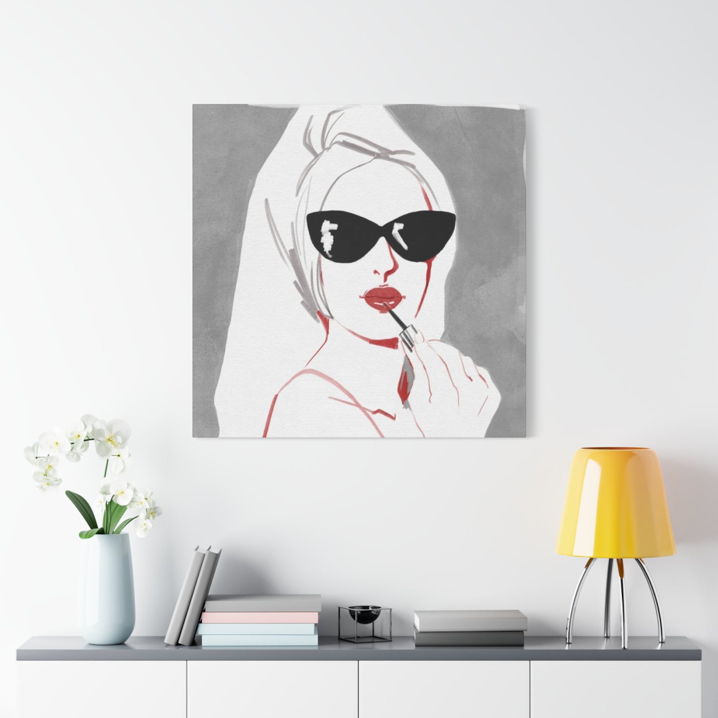 Model Lips Drawing Wall Art & Canvas Prints