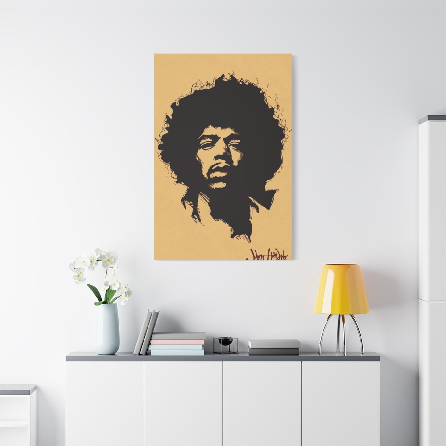 Jimi Hendrix Brown Poster Wall Art & Canvas Prints