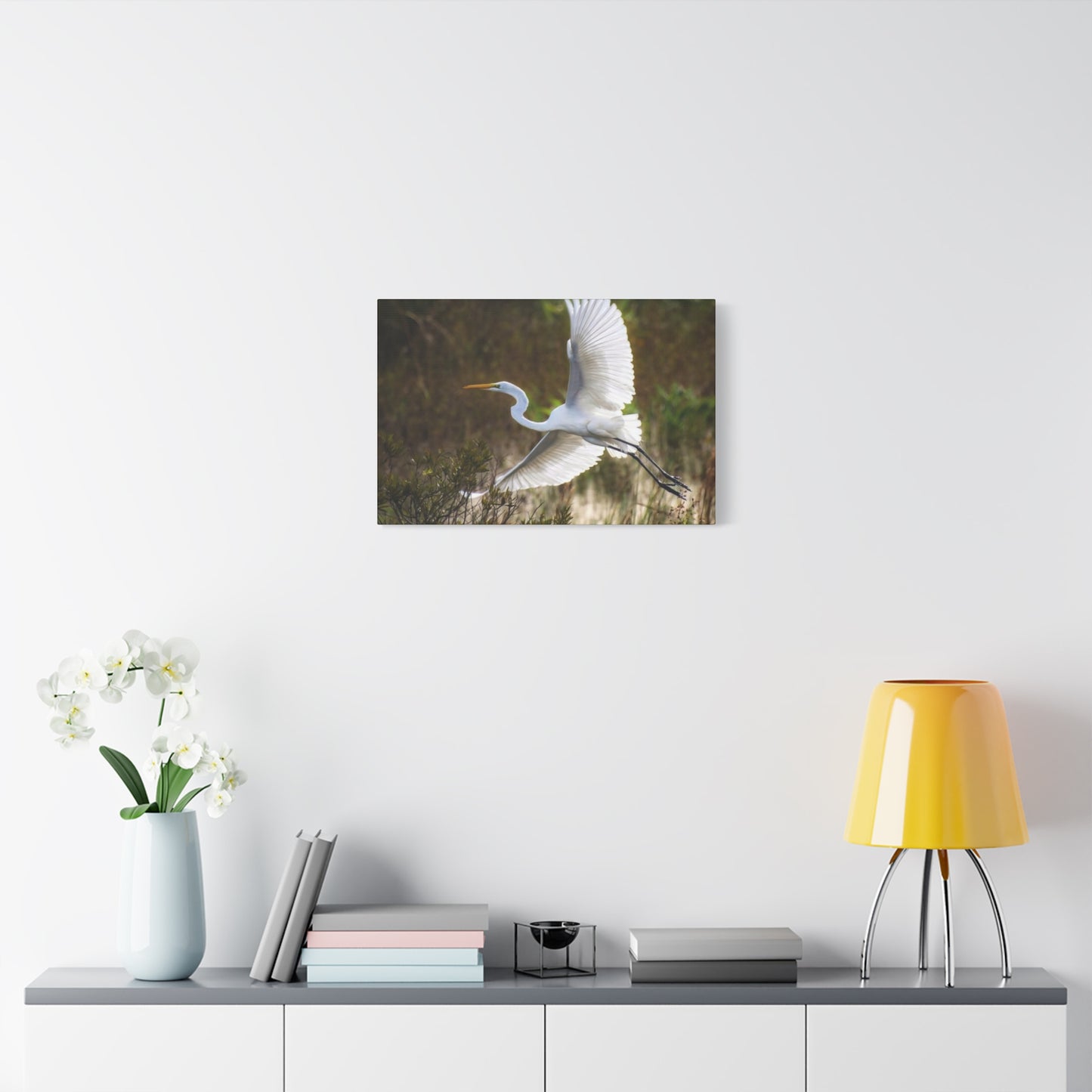 Flying Heron Wall Art & Canvas Prints