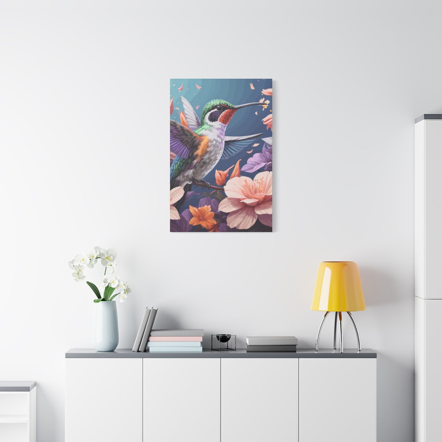 Humming Bird Closeup Painting Wall Art & Canvas Prints