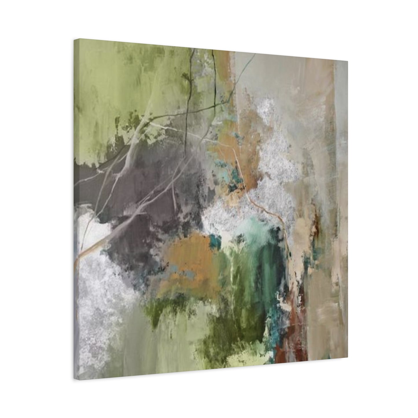 Olive Green Textured Patterns Painting Wall Art & Canvas Prints