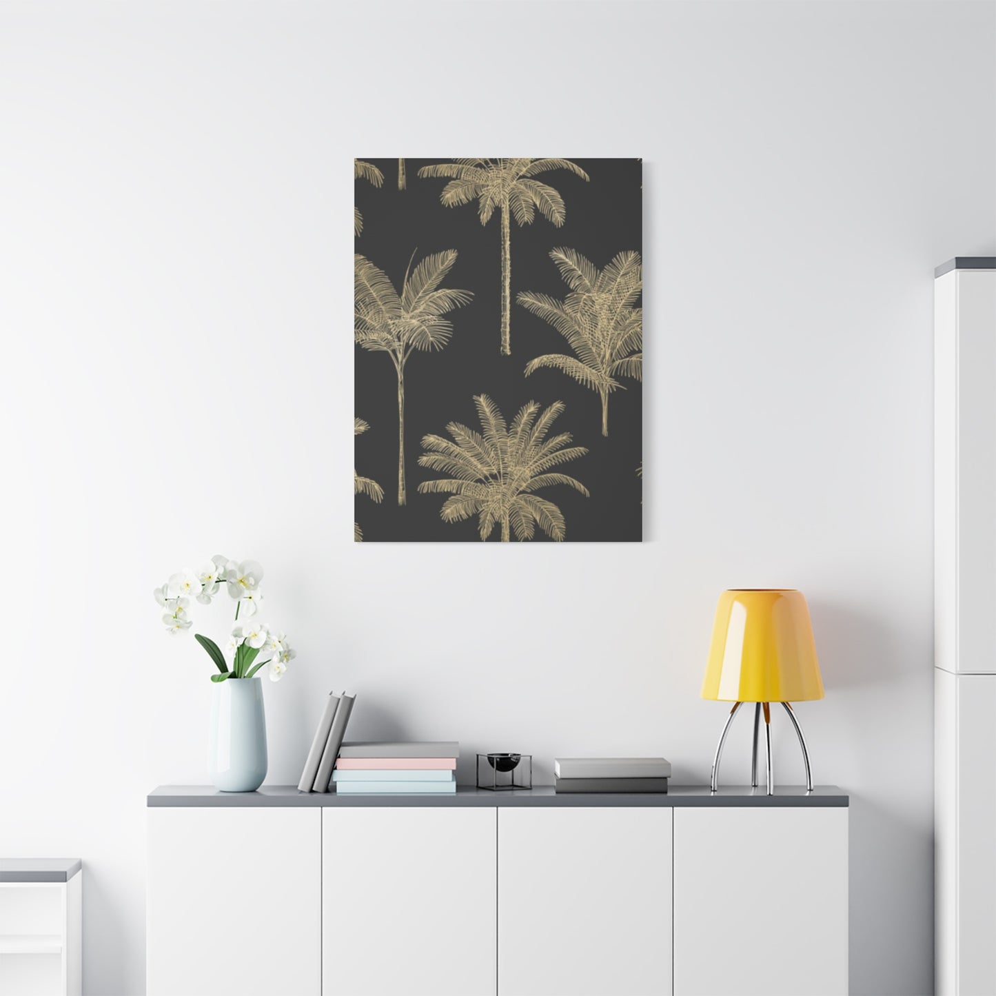 Blue & Golden Palm Tree Wall Art & Canvas Prints