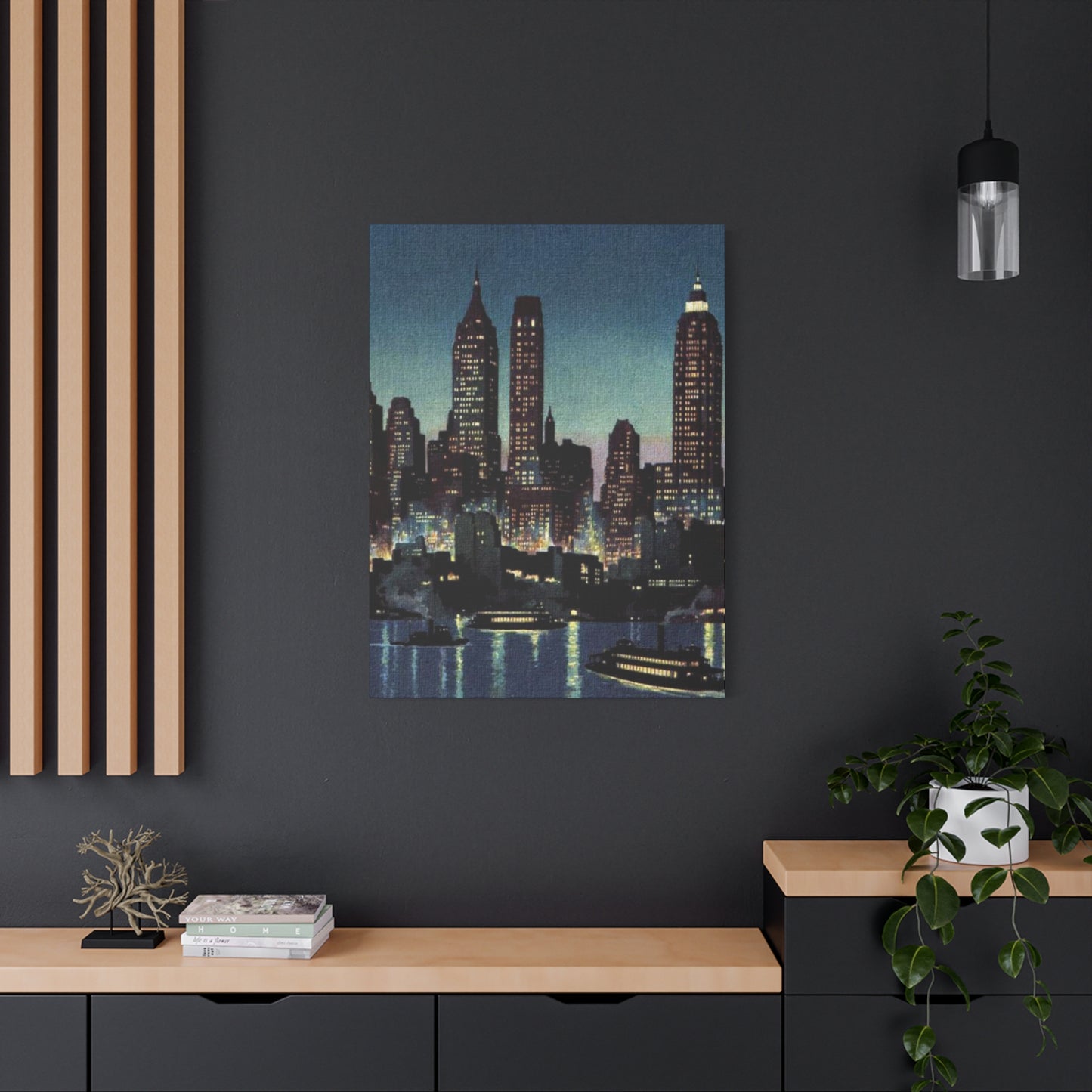 Night Skyline in New York City Wall Art & Canvas Prints