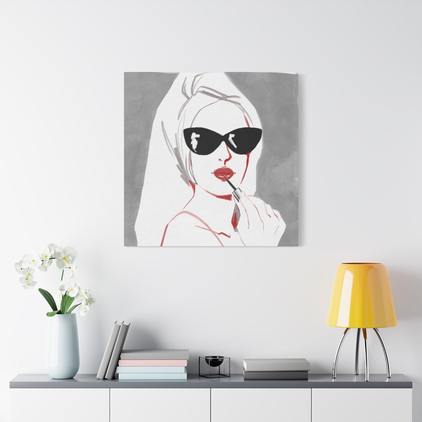 Model Lips Drawing Wall Art & Canvas Prints