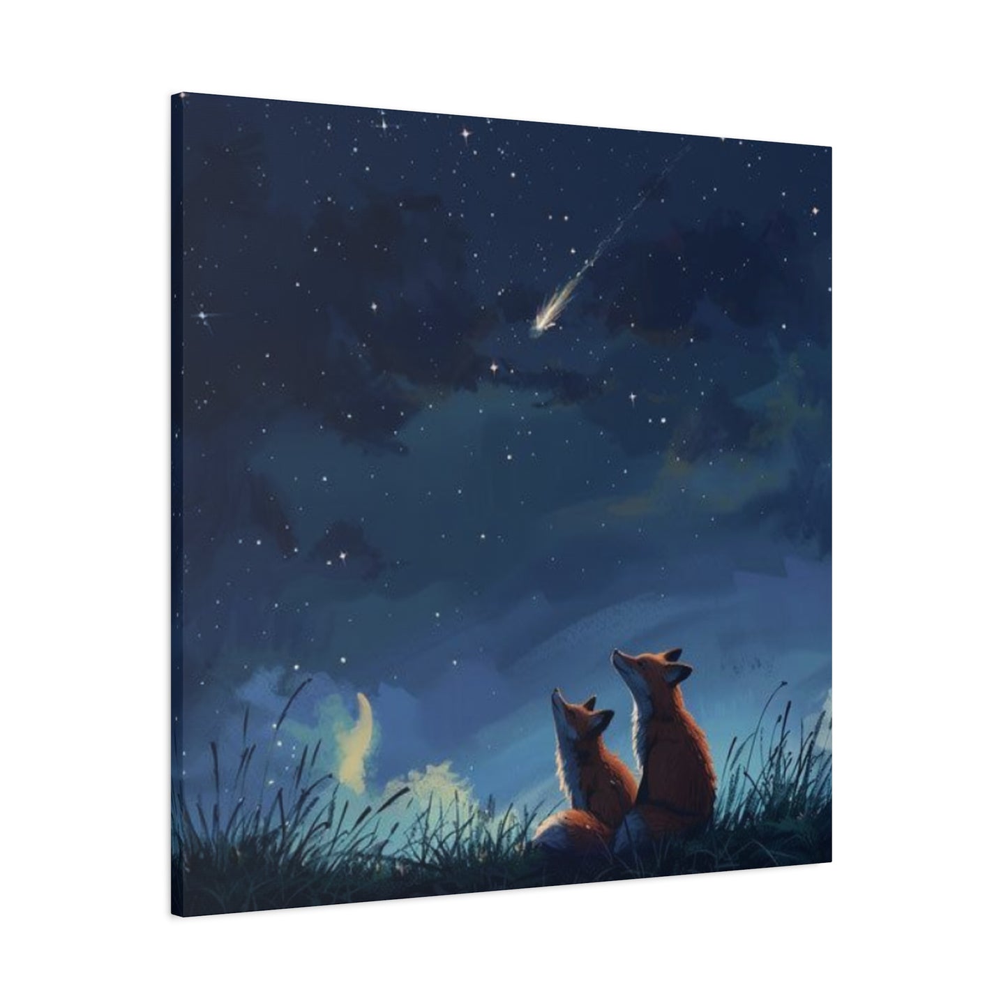 Baby Foxes at Night Wall Art & Canvas Prints