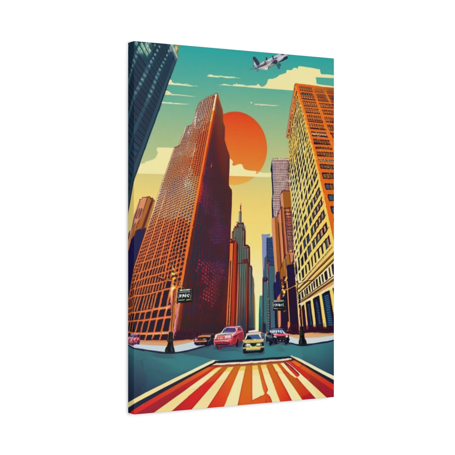 Fish Eye View Of New York Streets Poster NYC Skyline Wall Art & Canvas Prints