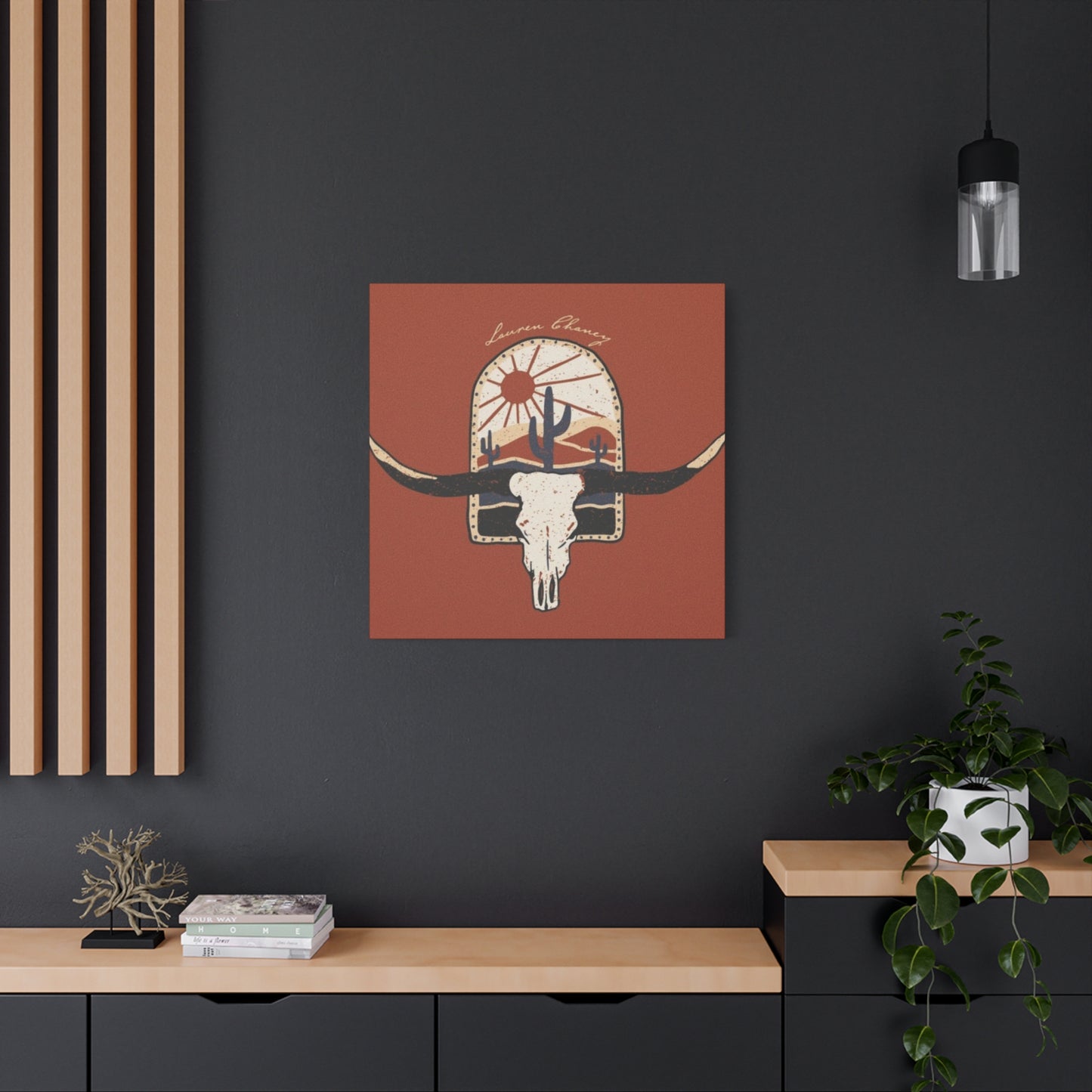 Logo Of Bull Long Horn Wall Art & Canvas Prints