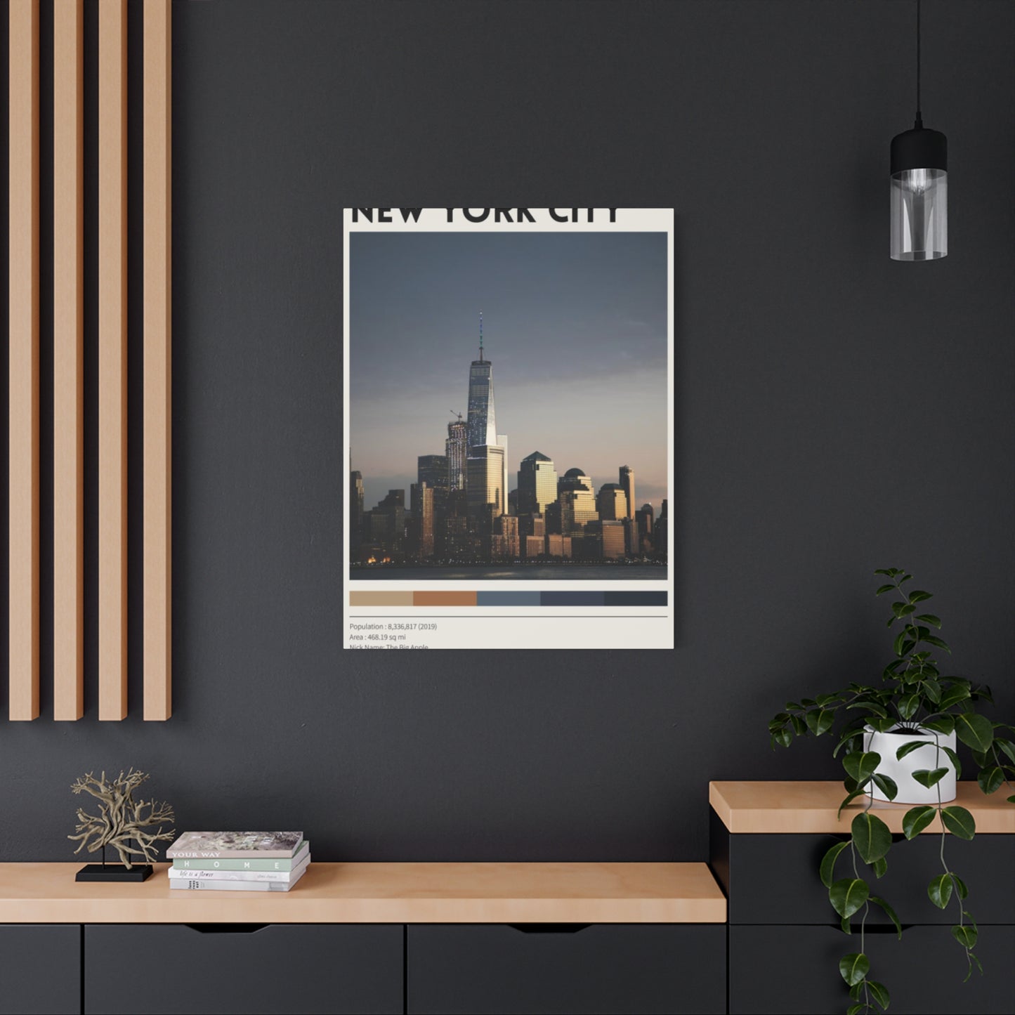 Manhattan Evening City Skyline Poster NYC Skyline Wall Art & Canvas Prints