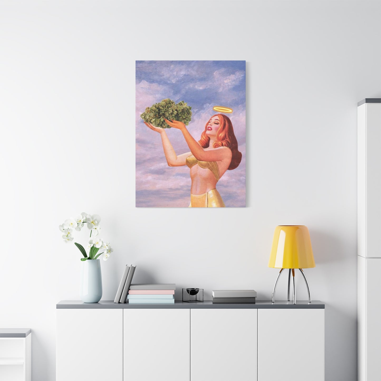 Angel With Joint Marijuana Wall Art & Canvas Prints