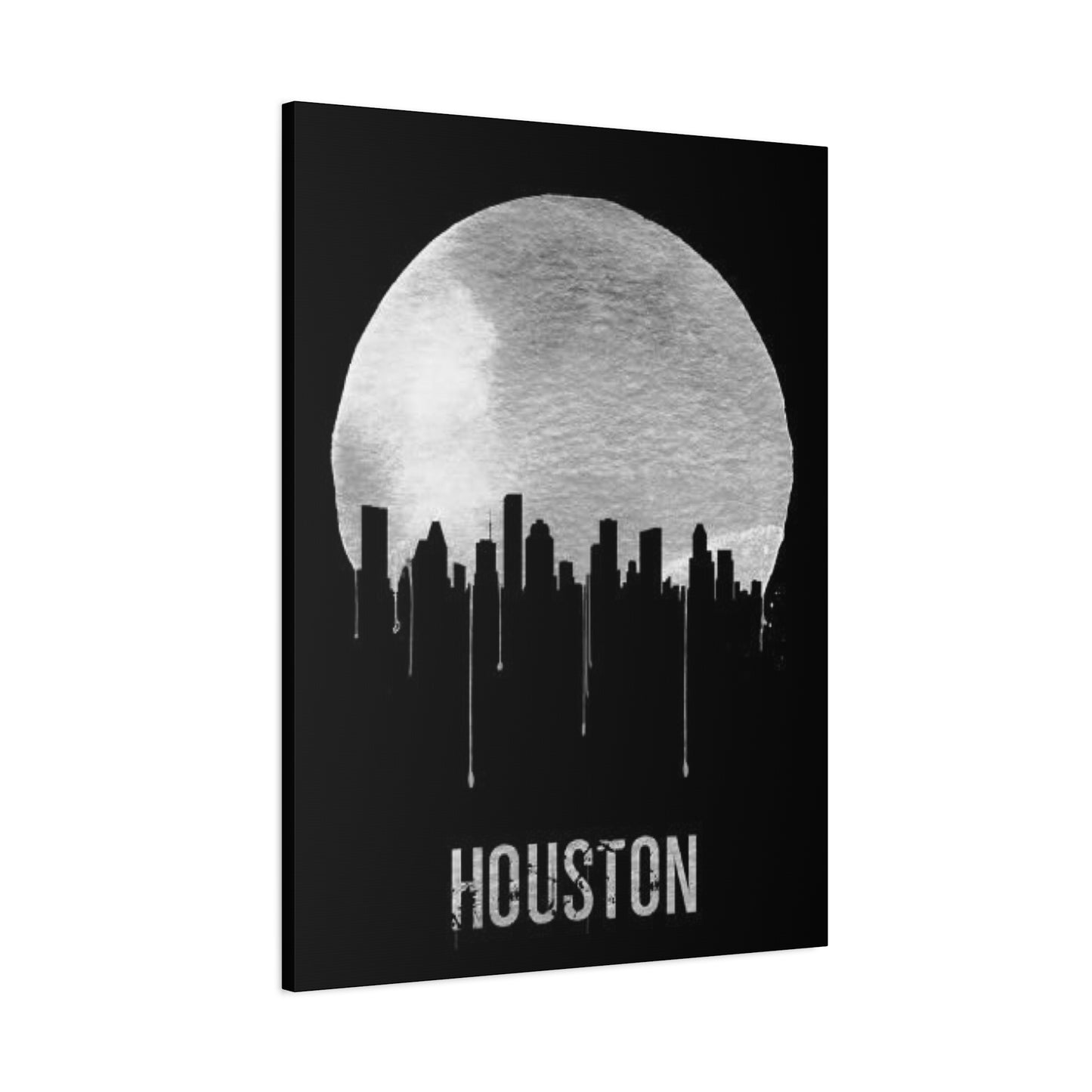 Aesthetic Full moon Houston Skyline Wall Art & Canvas Prints