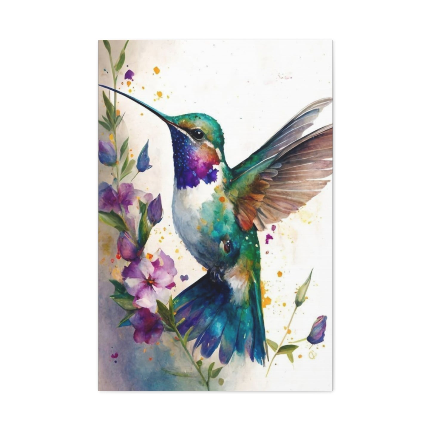 Colorful Humming Bird Painting Wall Art & Canvas Prints