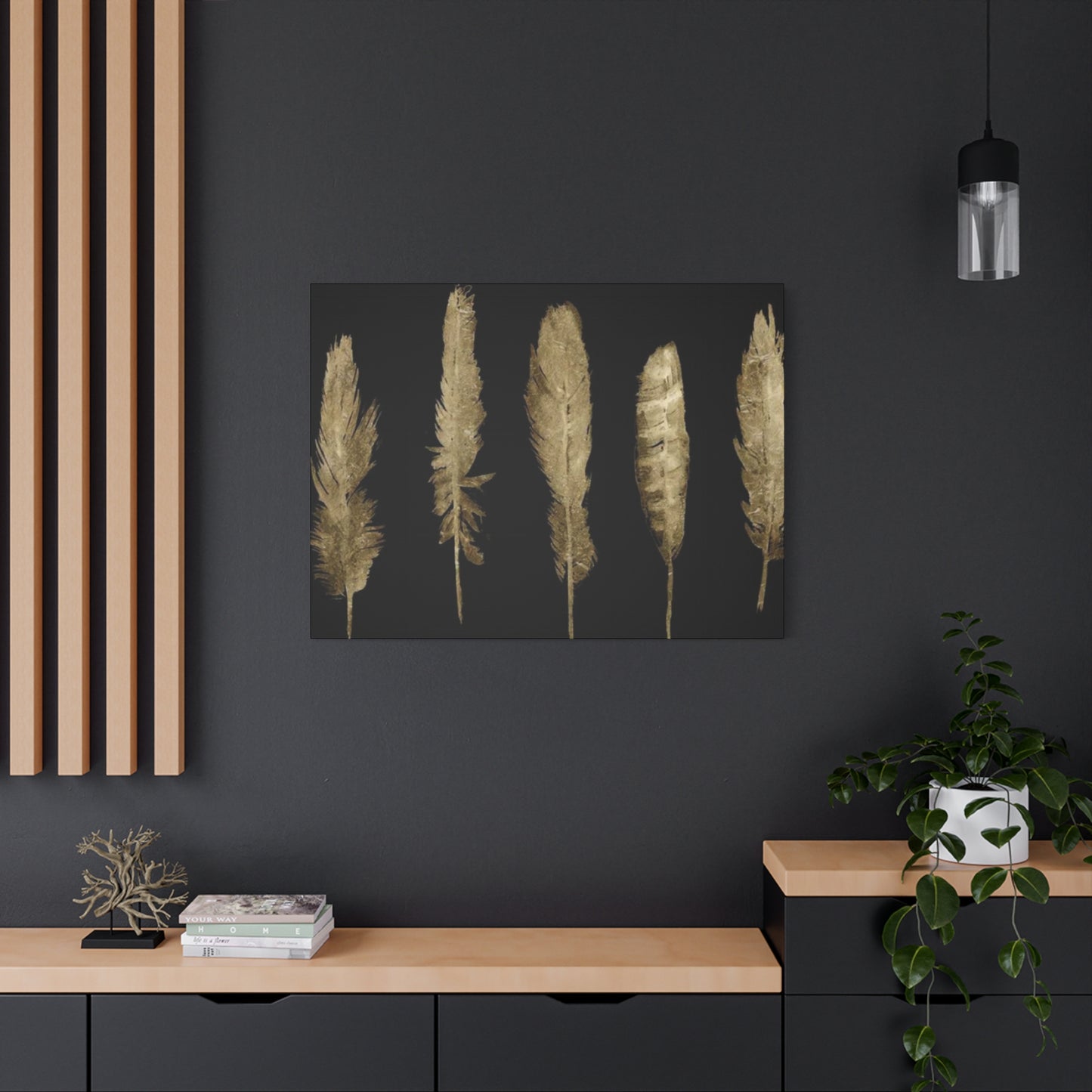 Golden Feather Wall Art & Canvas Prints