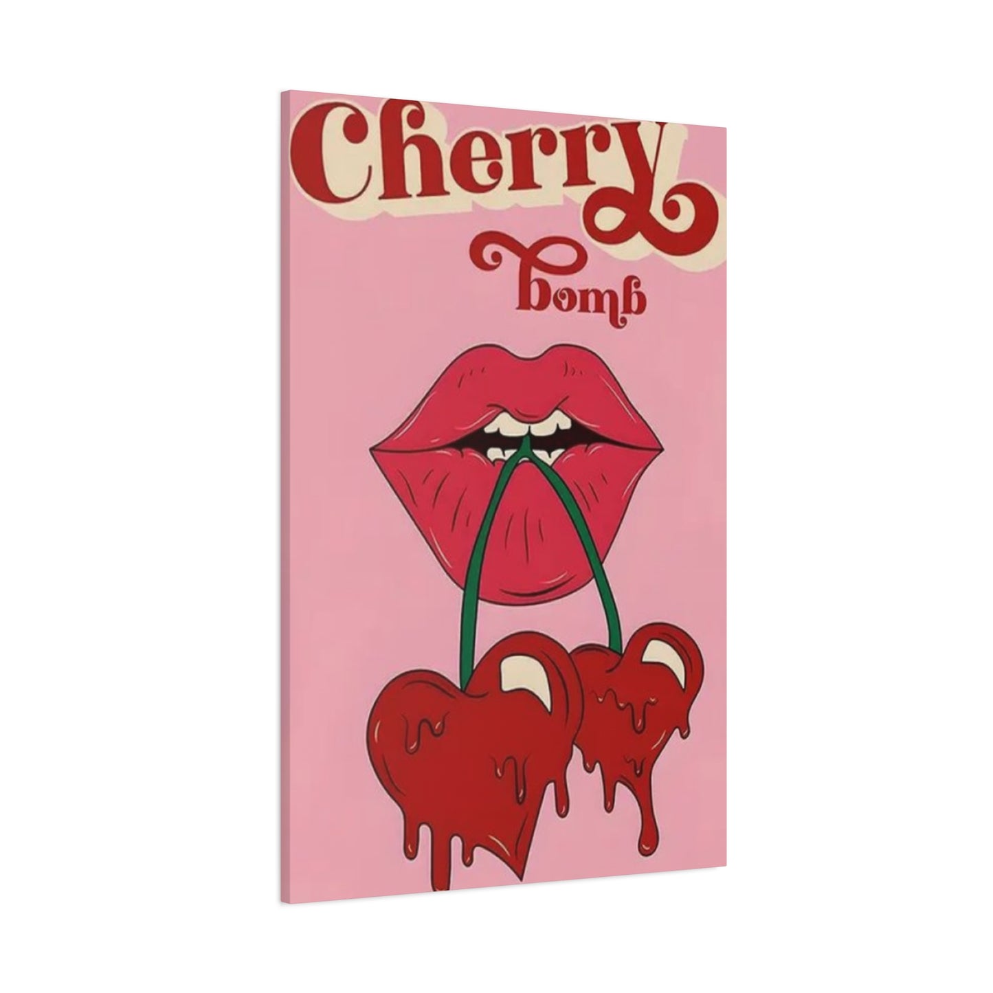 Cherry Bomb Lips Painting Wall Art & Canvas Prints