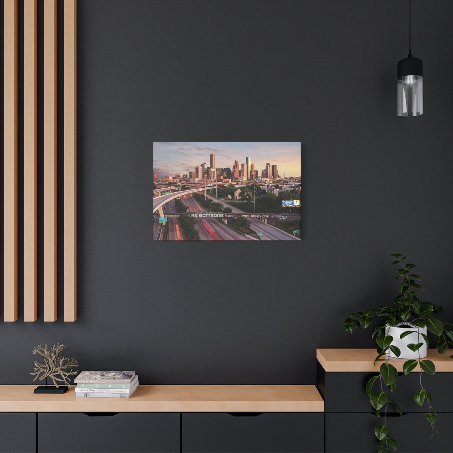 Highway In Houston Skyline Wall Art & Canvas Prints