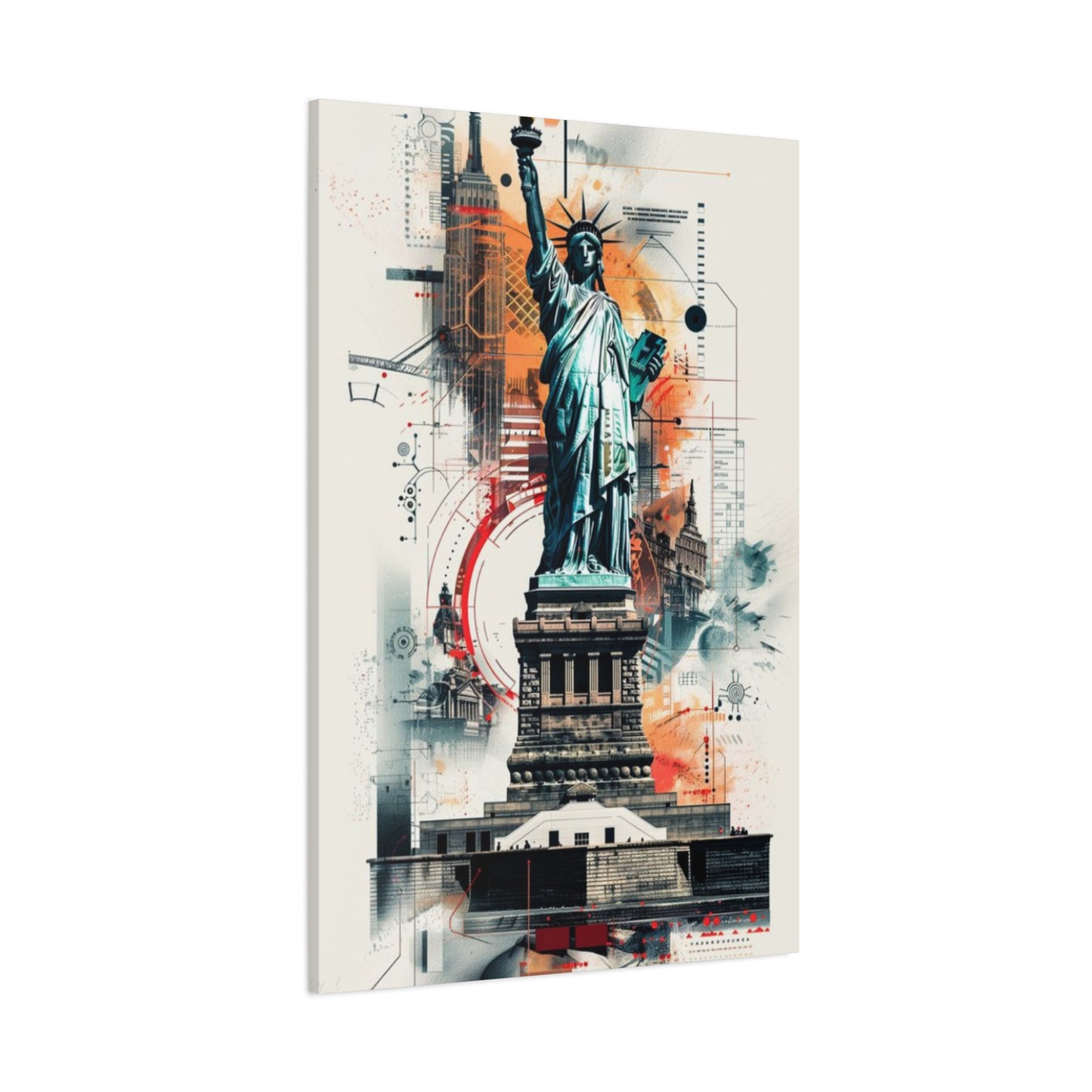 Abstract Poster Of Statue Of Liberty New York City Wall Art & Canvas Prints