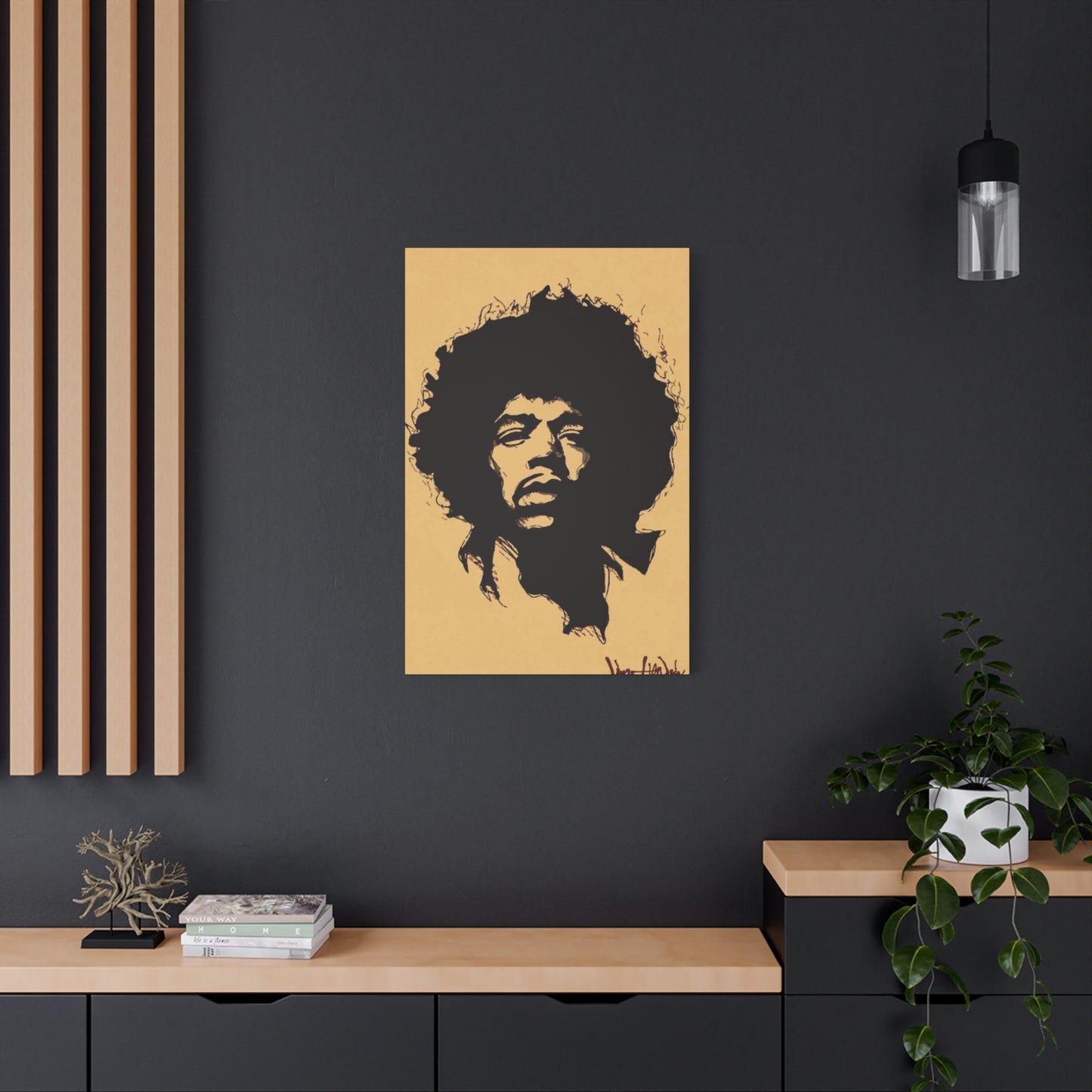 Jimi Hendrix Brown Poster Wall Art & Canvas Prints