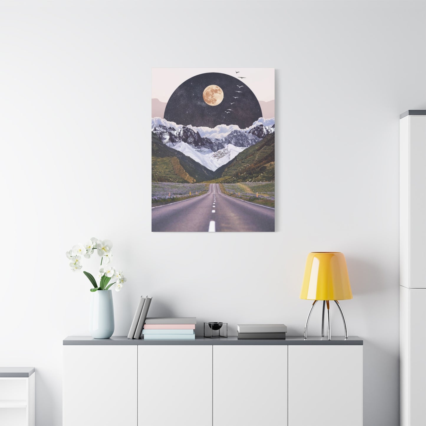 Long Road To Mountains Mixed Media Wall Art & Canvas Prints