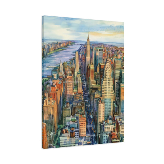 Skyview Manhattan City Skyline NYC Skyline Wall Art & Canvas Prints