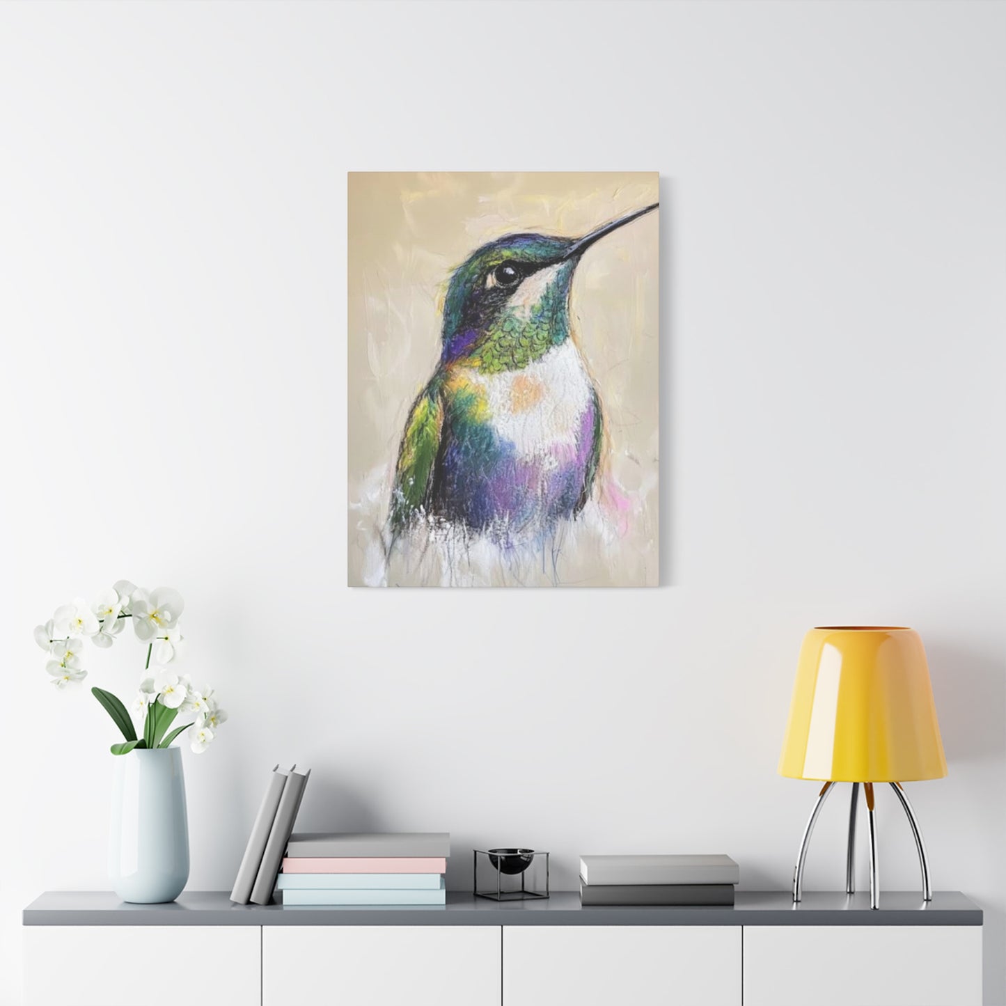 Humming Bird Candid Painting Wall Art & Canvas Prints