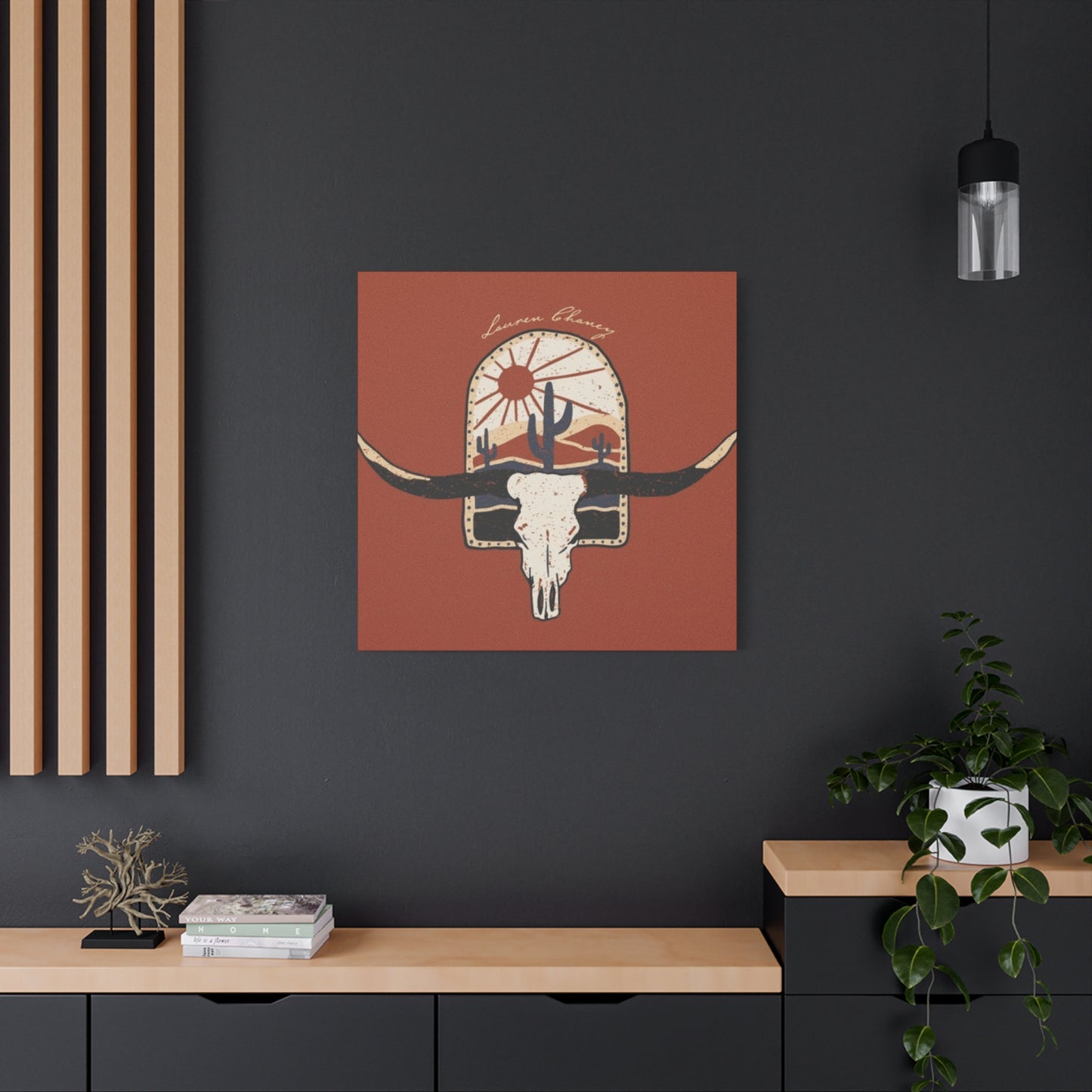 Logo Of Bull Long Horn Wall Art & Canvas Prints