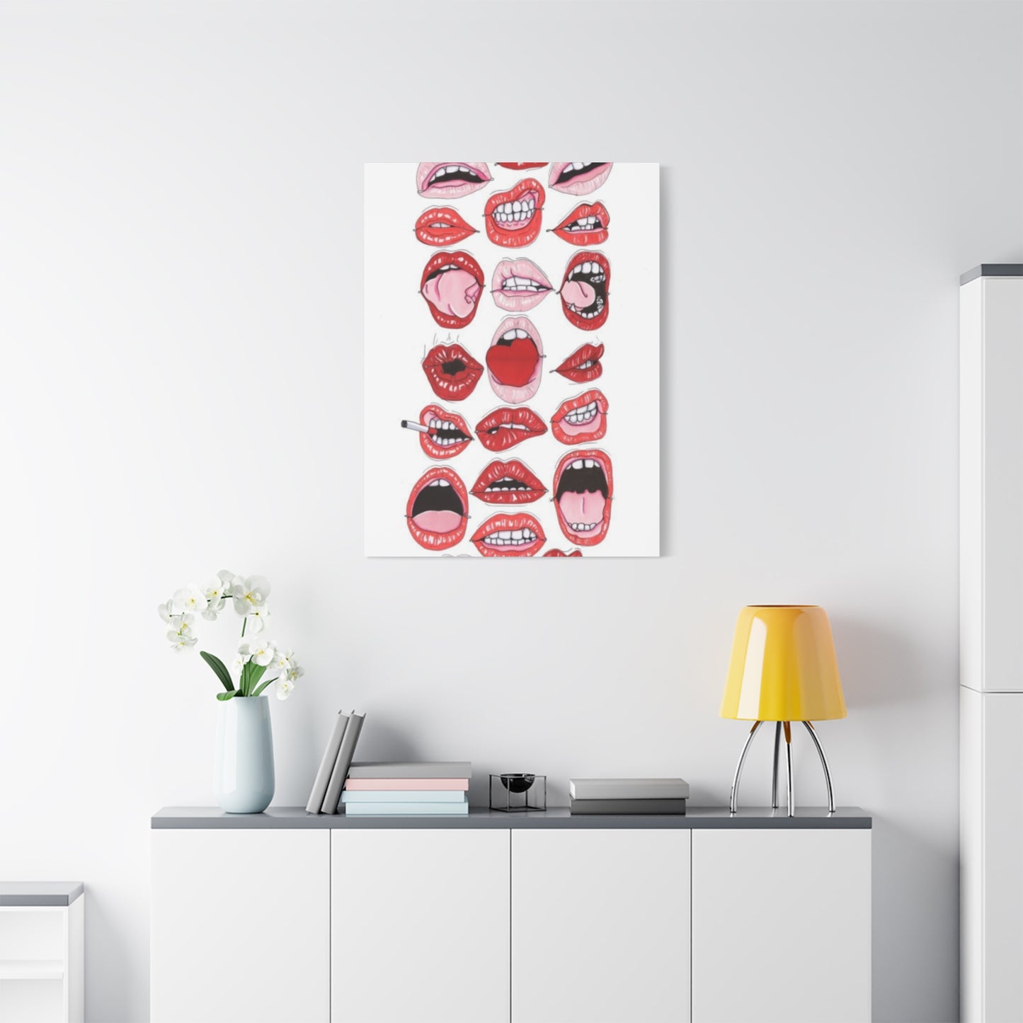 Lips Abstract Painting Wall Art & Canvas Prints