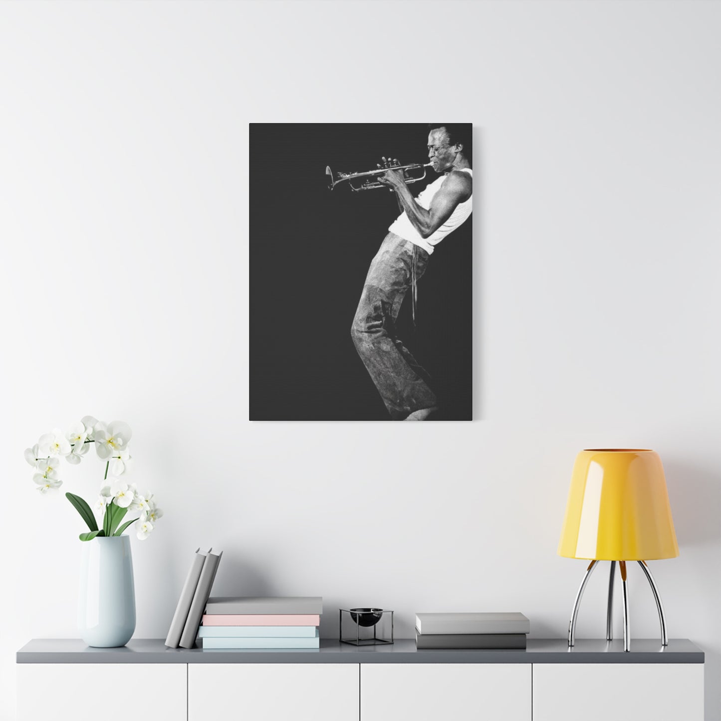 Black And White Jazz Instrument Artist Wall Art & Canvas Prints