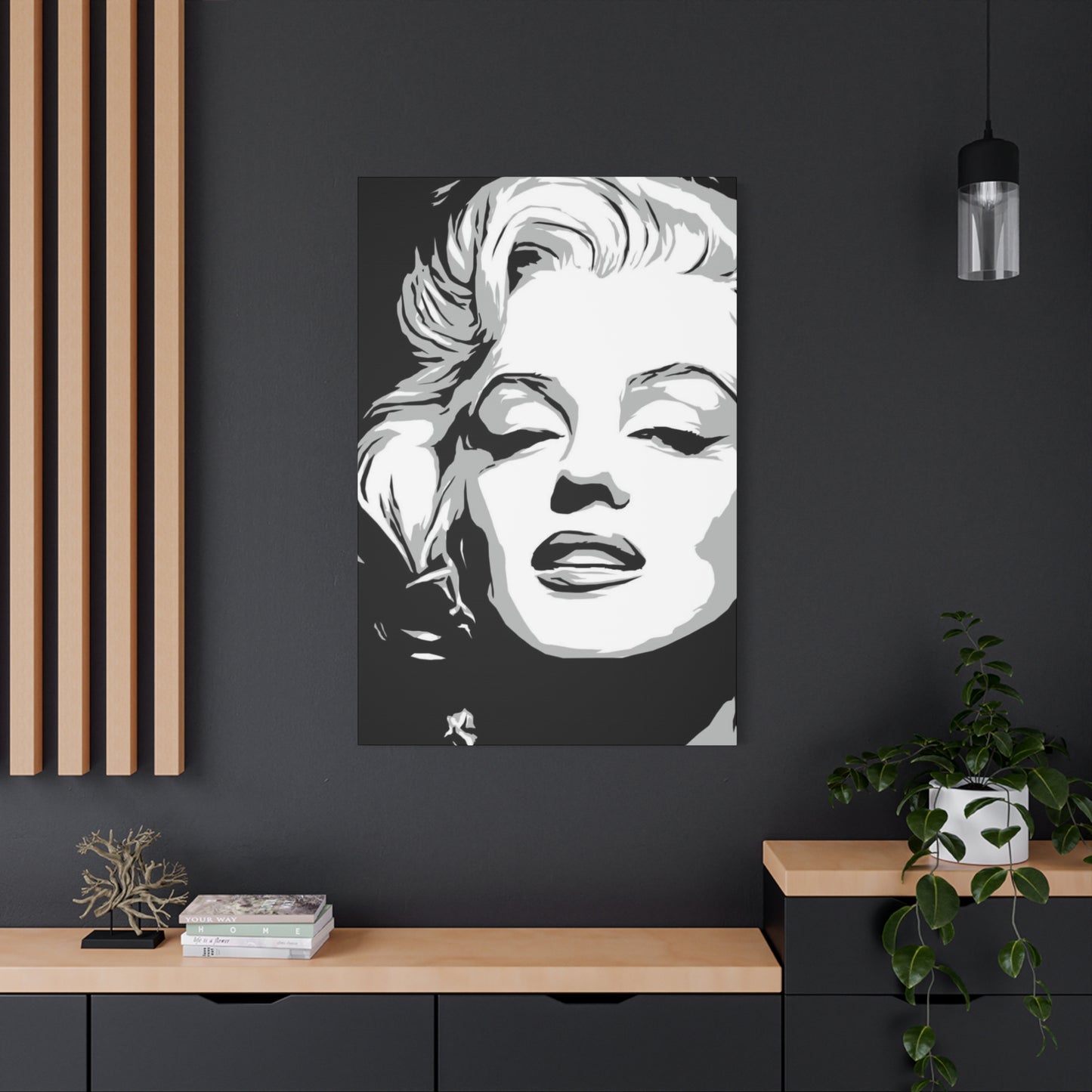 Monochrome Beautiful Marilyn Monroe Drawing Wall Art & Canvas Prints