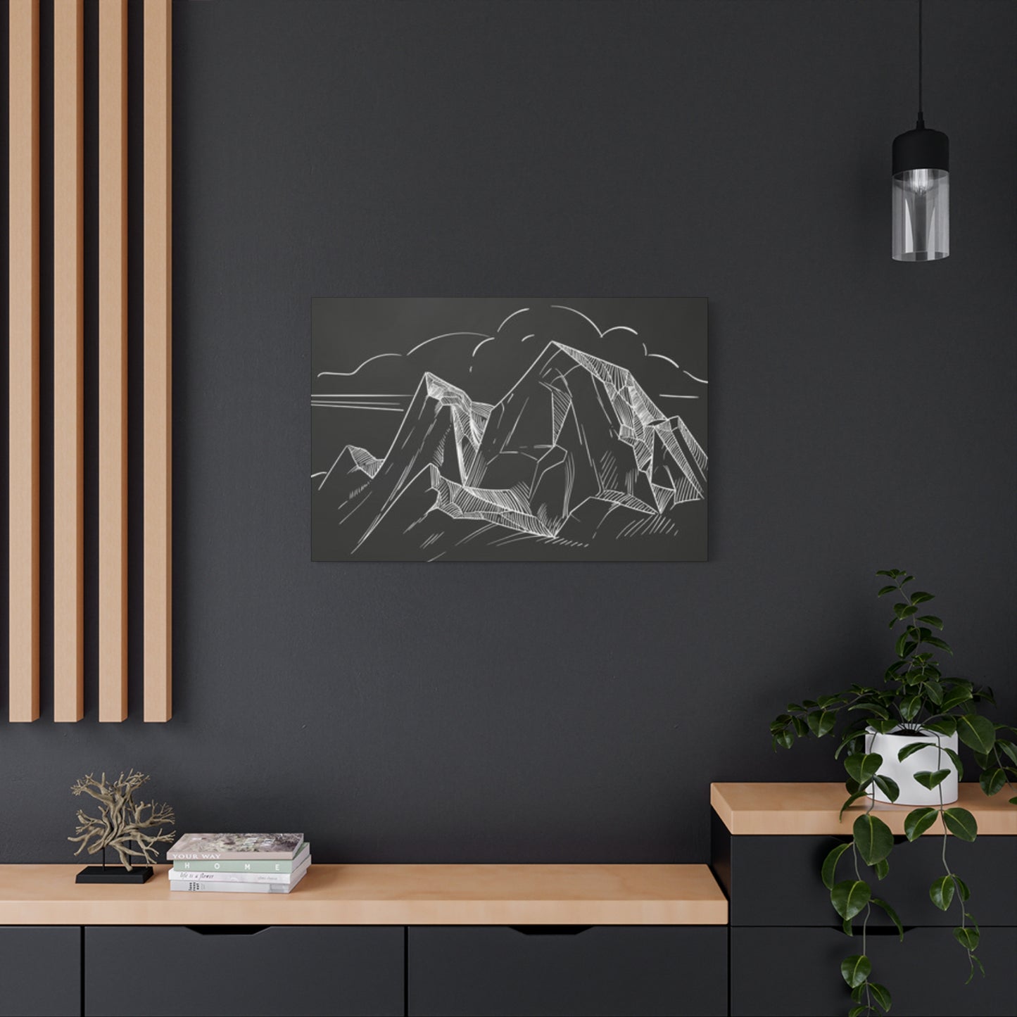 Mountain Chalkboard Wall Art & Canvas Prints