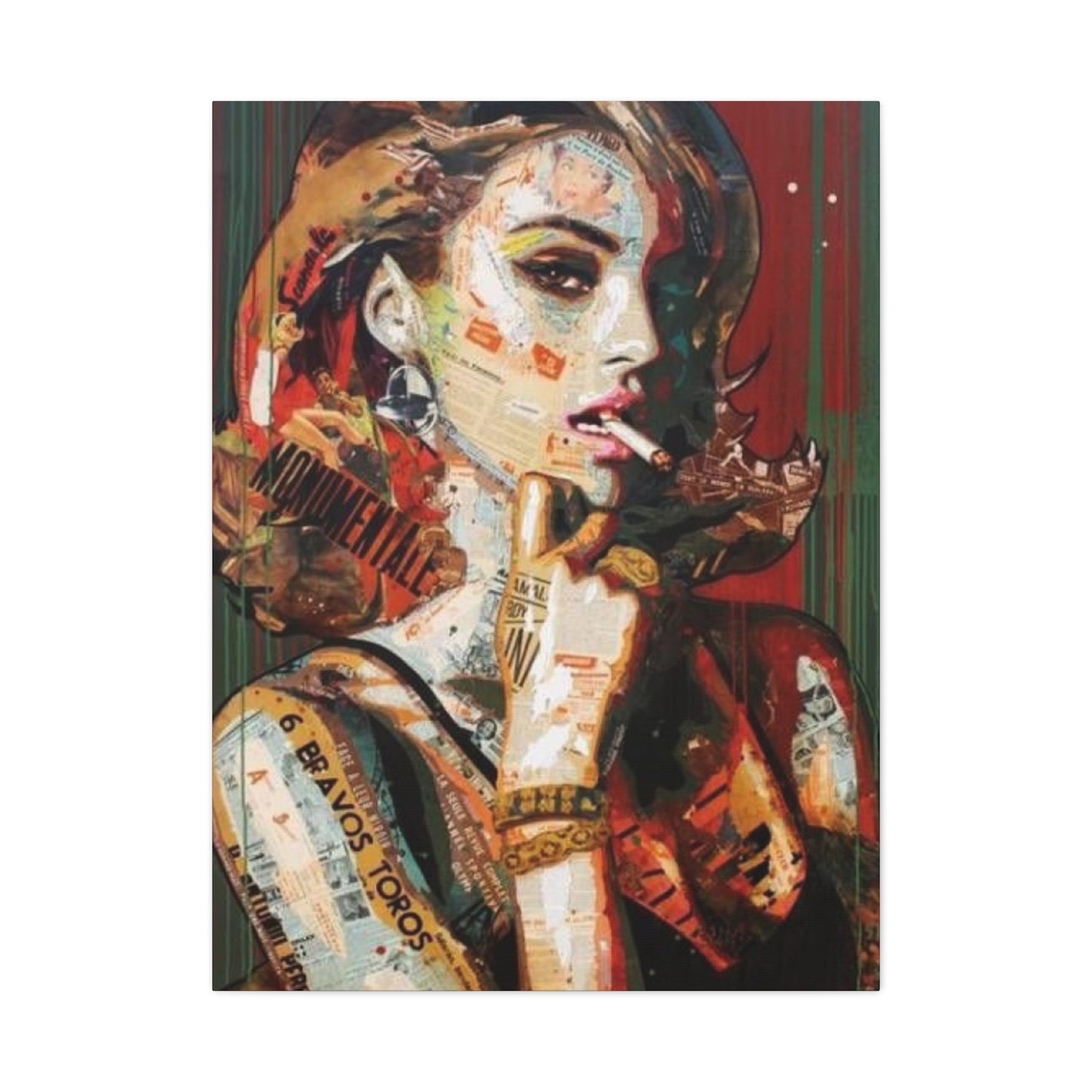 Smoking Women Mixed Media Wall Art & Canvas Prints