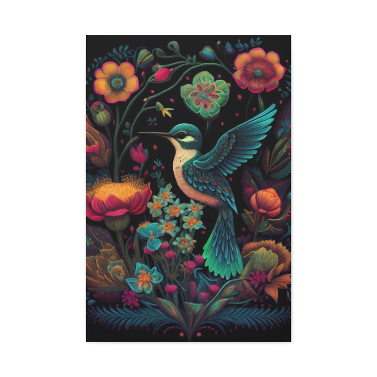 Humming Bird Closeup Painting Wall Art & Canvas Prints