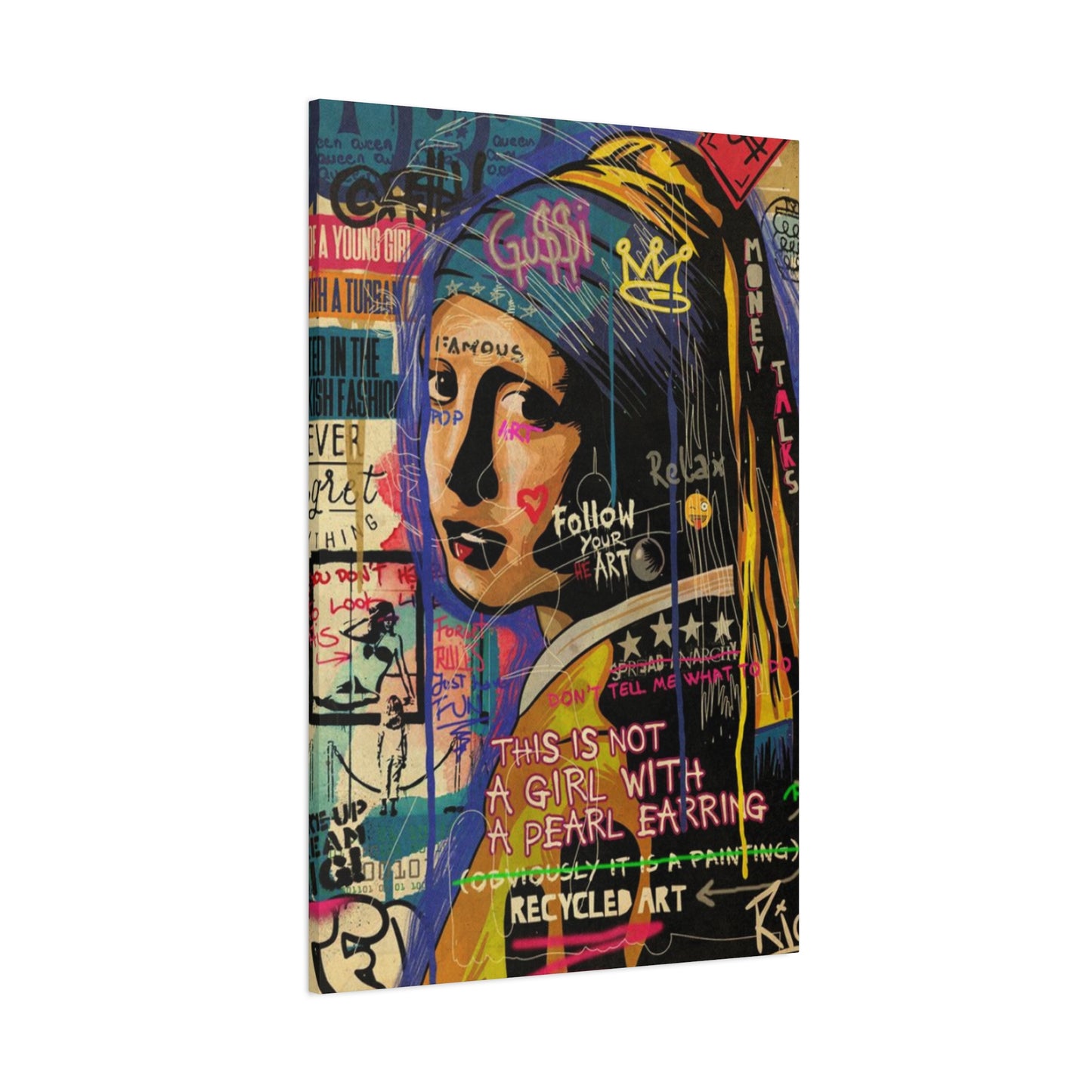 Girl Candid Abstract Painting Mixed Media Wall Art & Canvas Prints