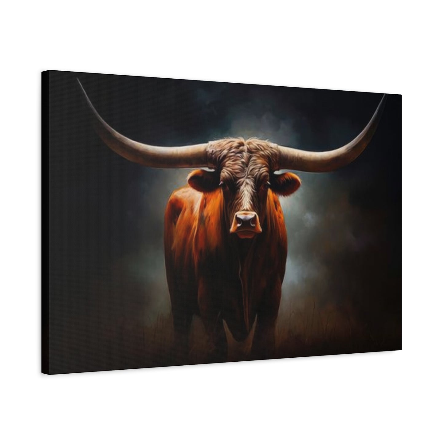 Hairy Bull Straight Long Horns Wall Art & Canvas Prints